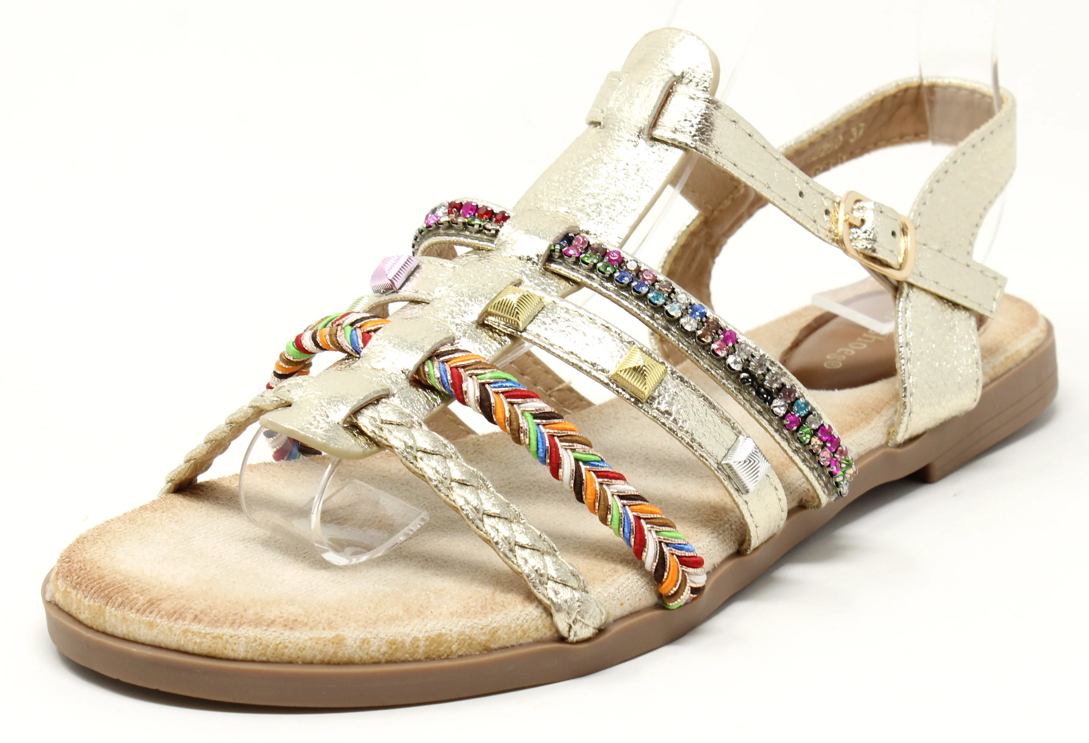 Metallic Multi Strap Sandal
