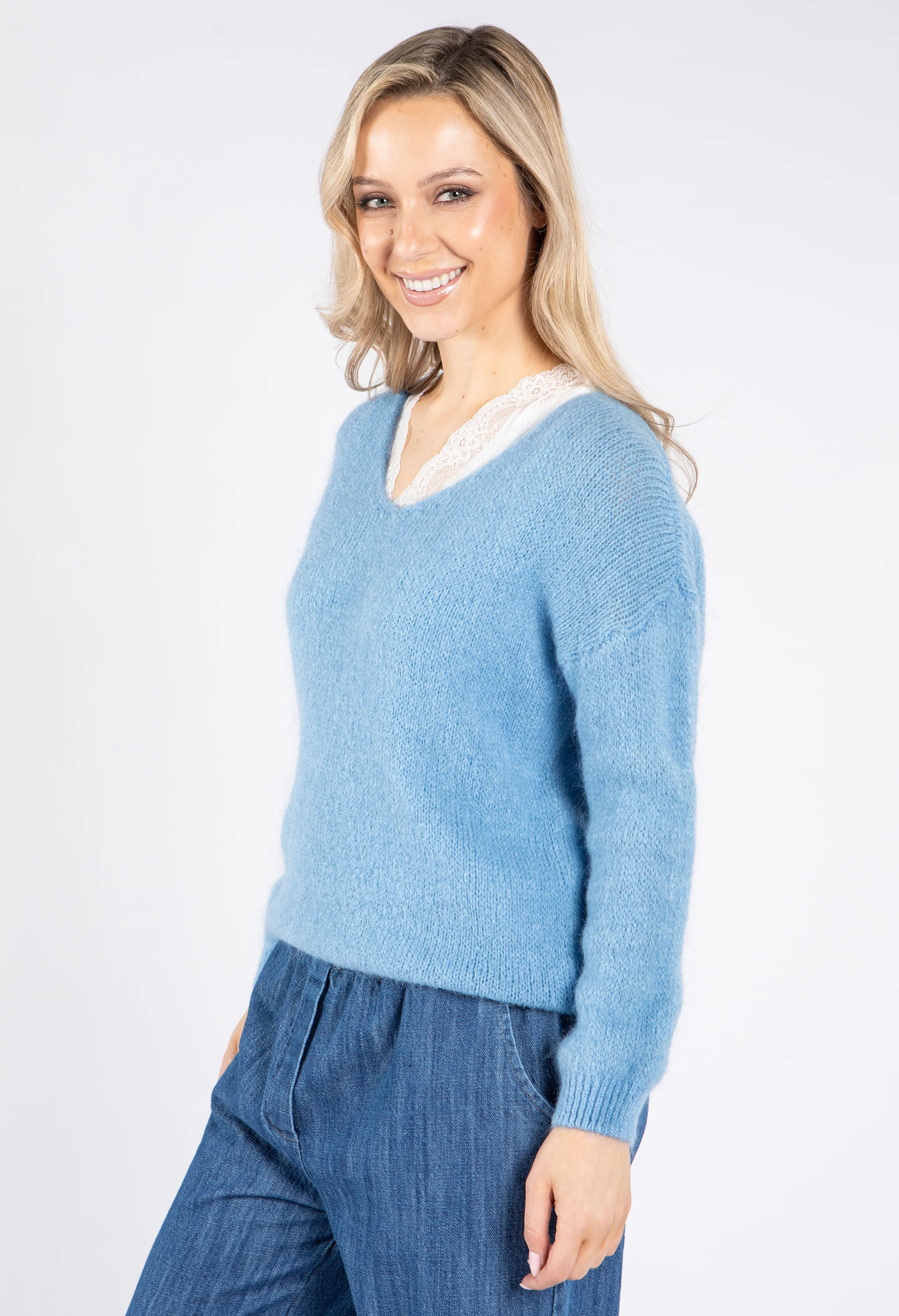 Soft Touch V Neck Knit Pullover