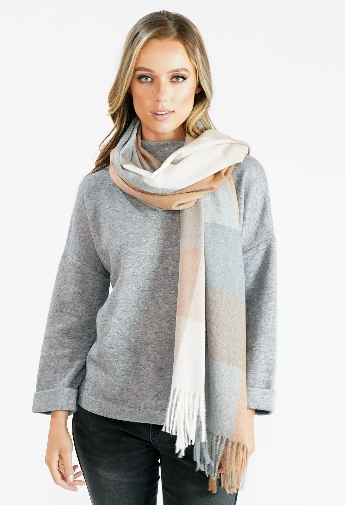 Big Check Scarf-2