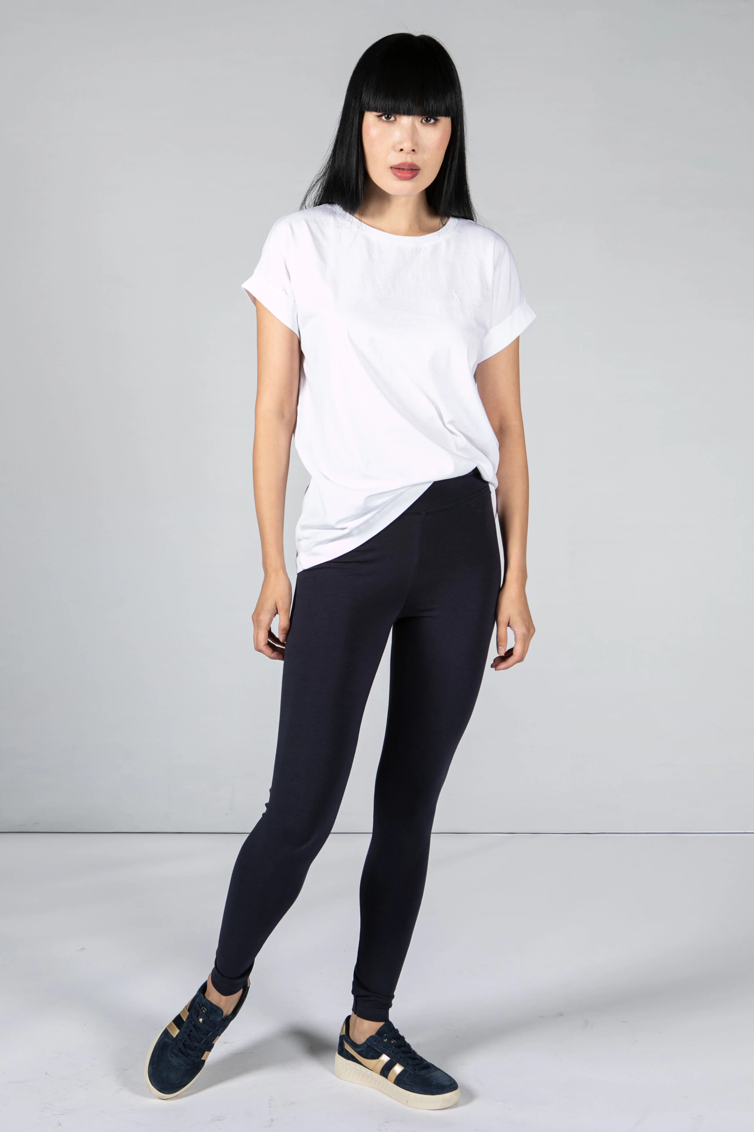 LEGGINGS MADE OF ORGANIC COTTON MIX IN NAVY