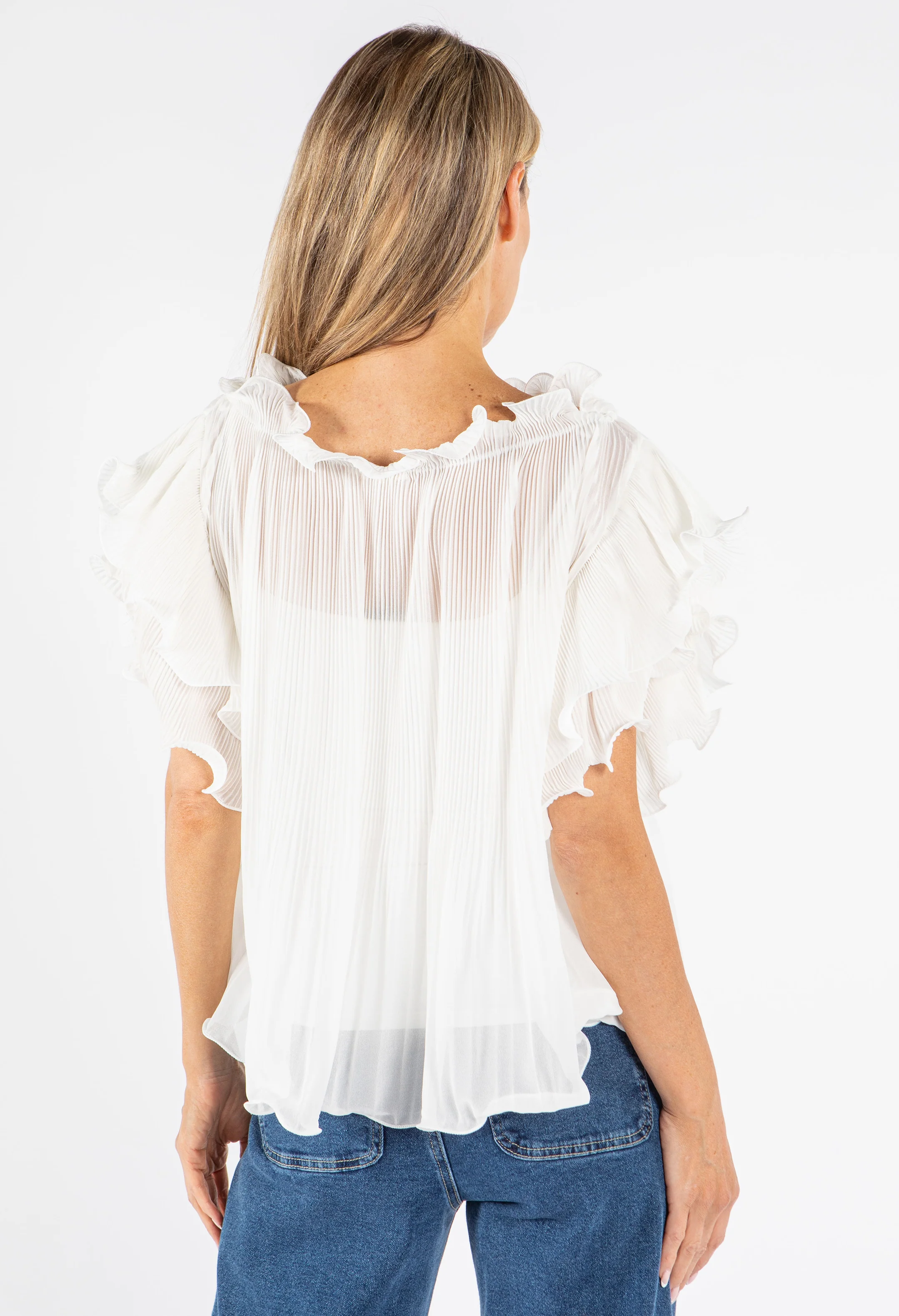 Ruffle Pleated Blouse