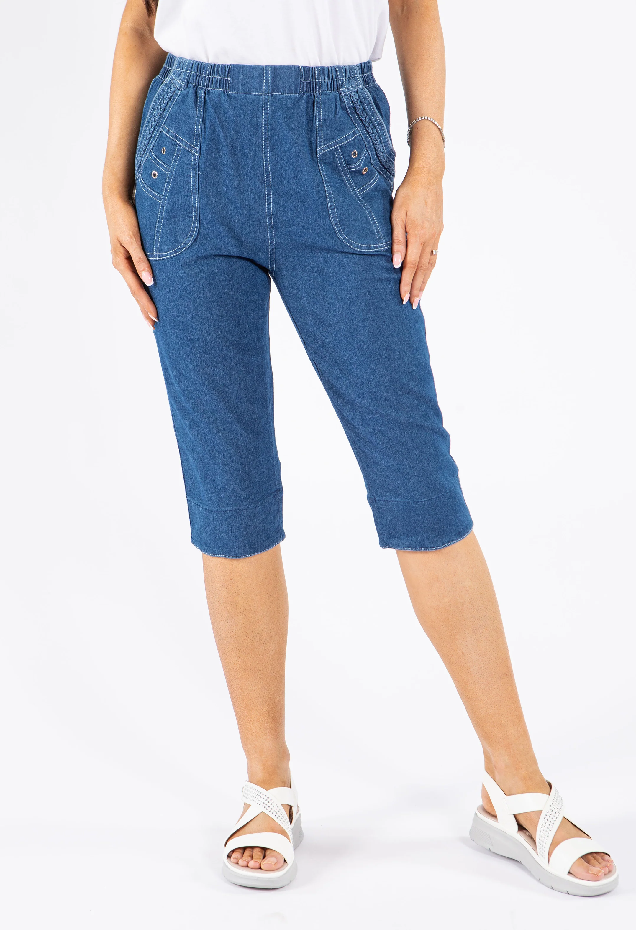 Pull On Denim Capris
