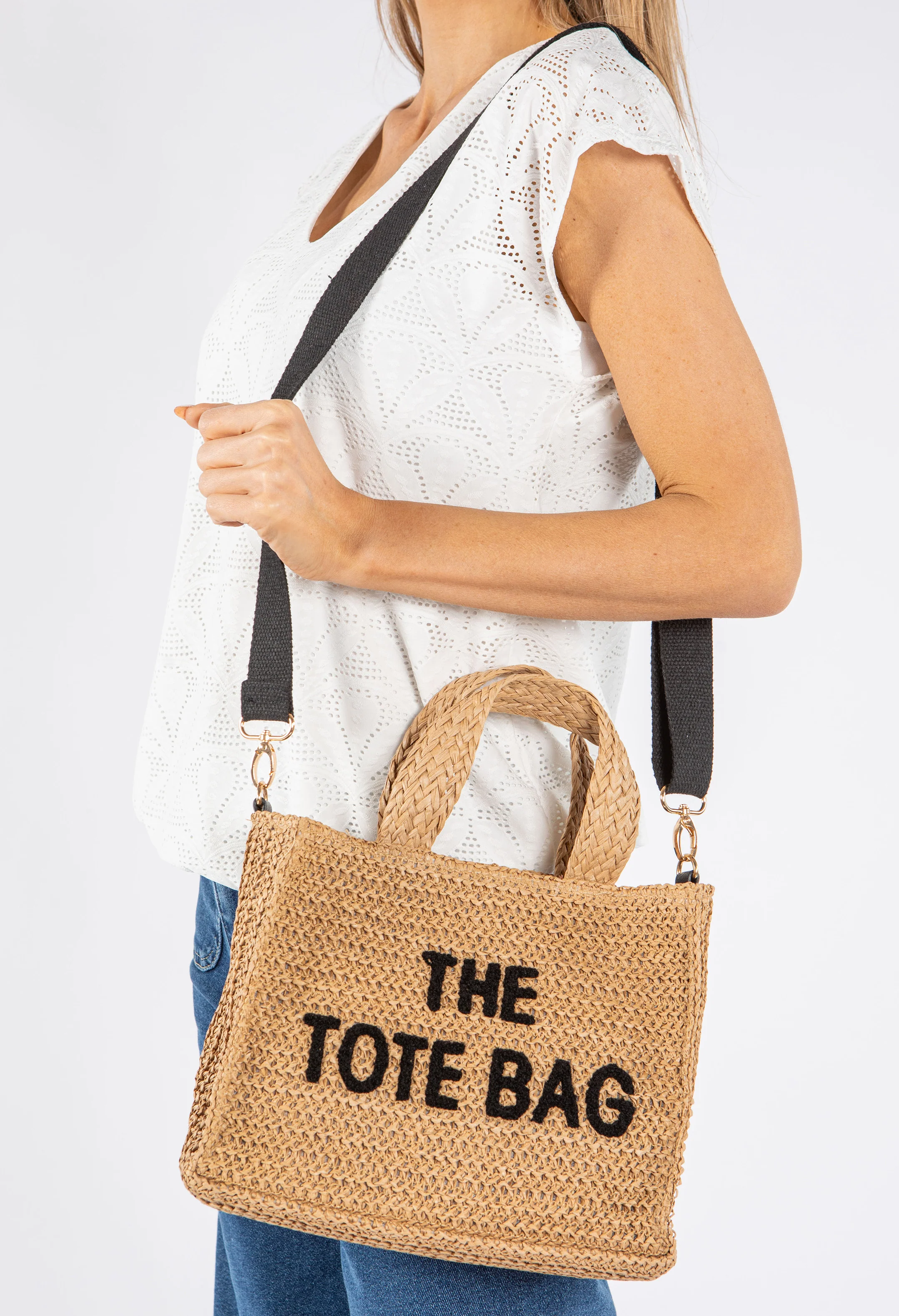 Contrast Crossbody Tote Bag