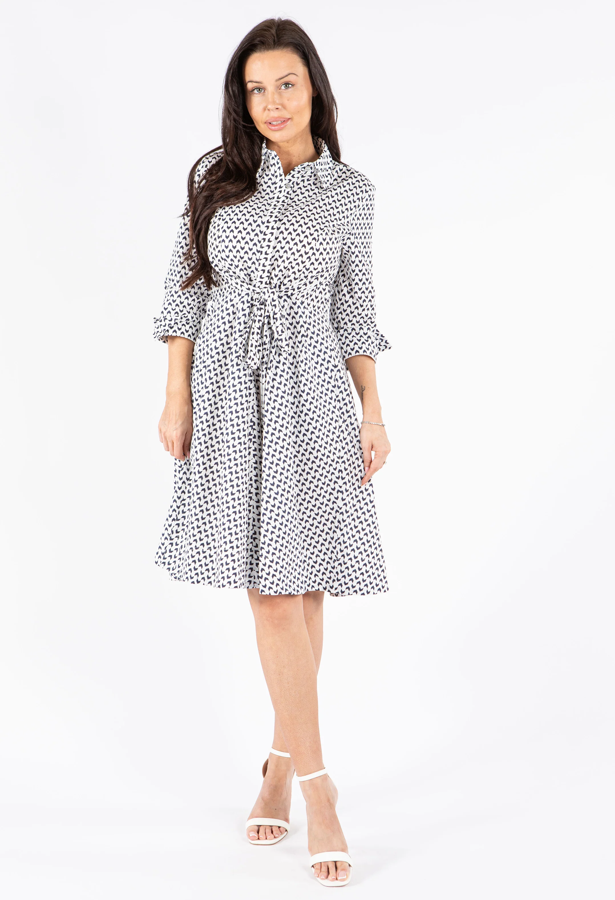 Chevron Print Shirt Dress