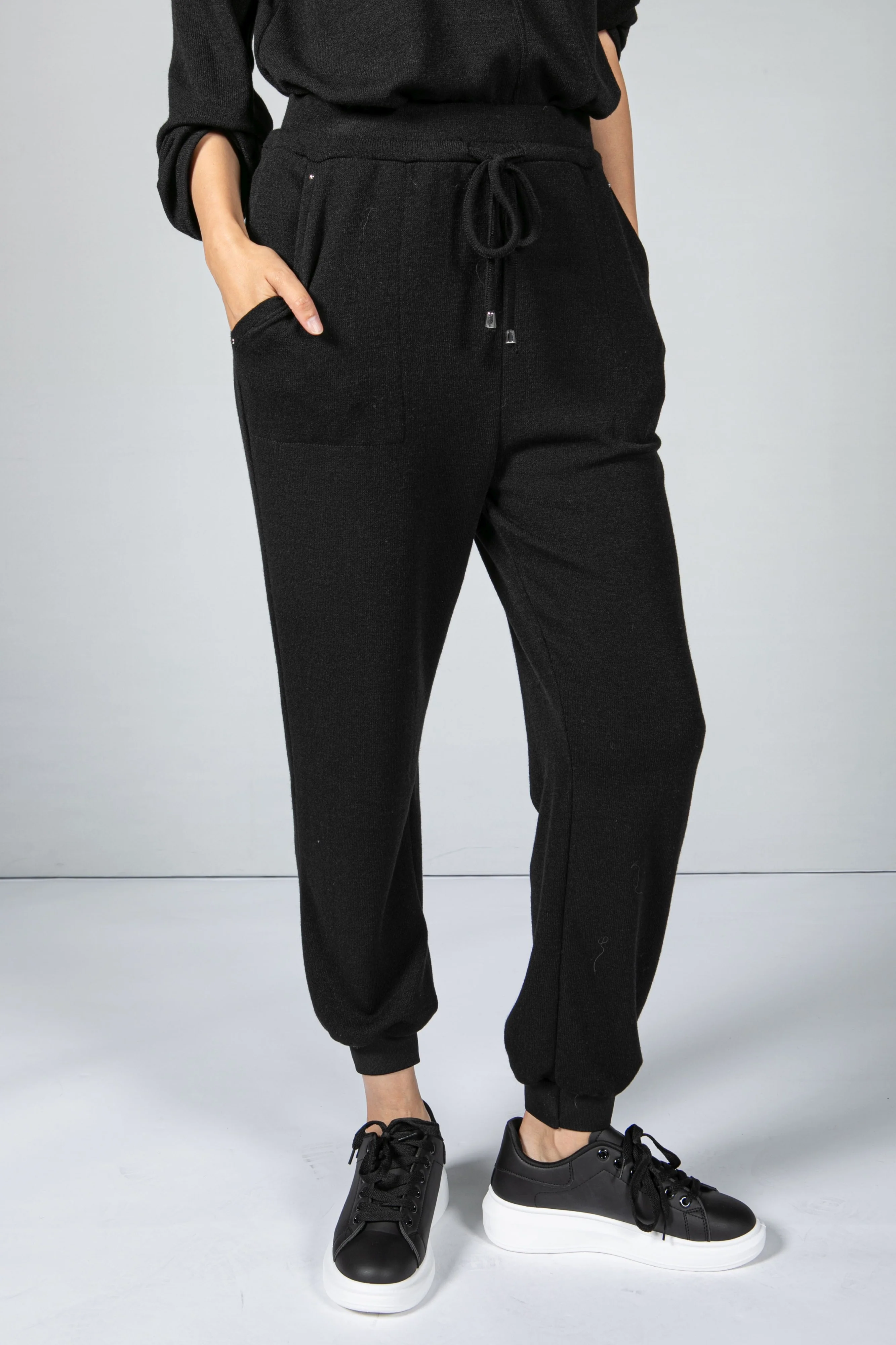 Black Knitted Joggers