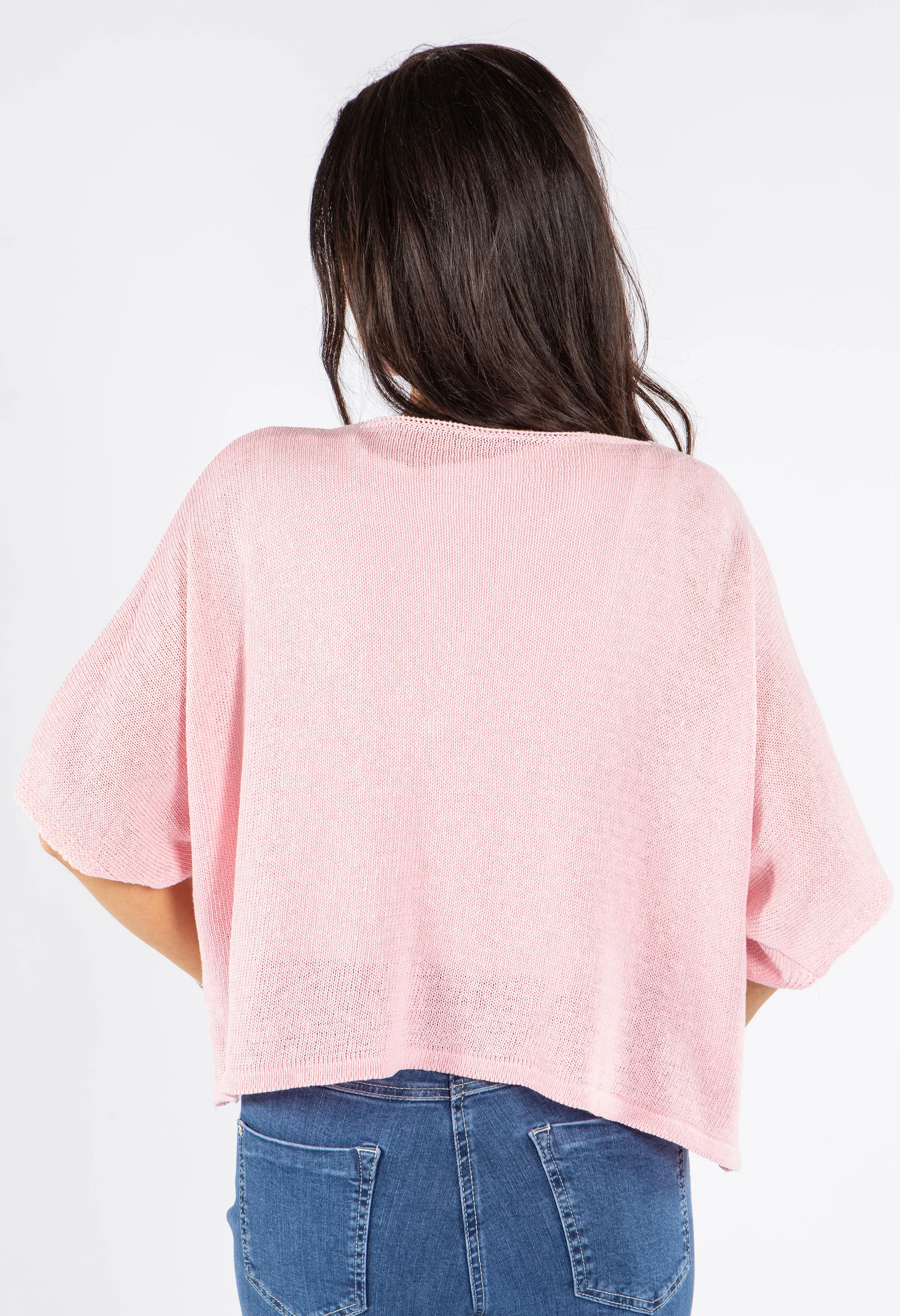 V-Neck Cropped Knit Cardigan