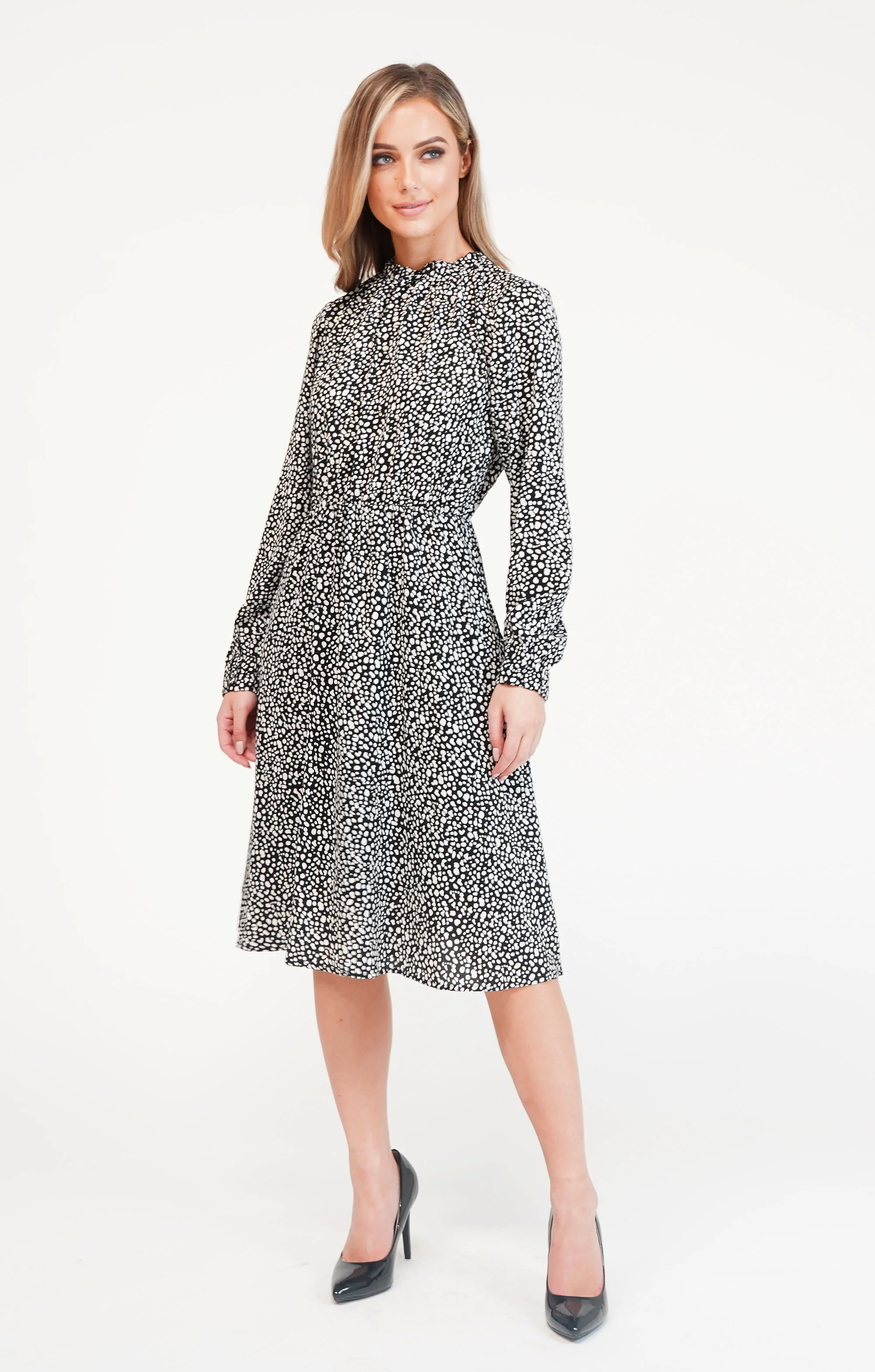 Pamela Scott Printed Gathered Waist Dress-2