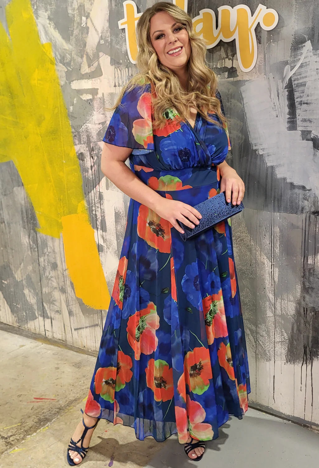 Isabelle Curve+ Angel Sleeve Maxi Dress