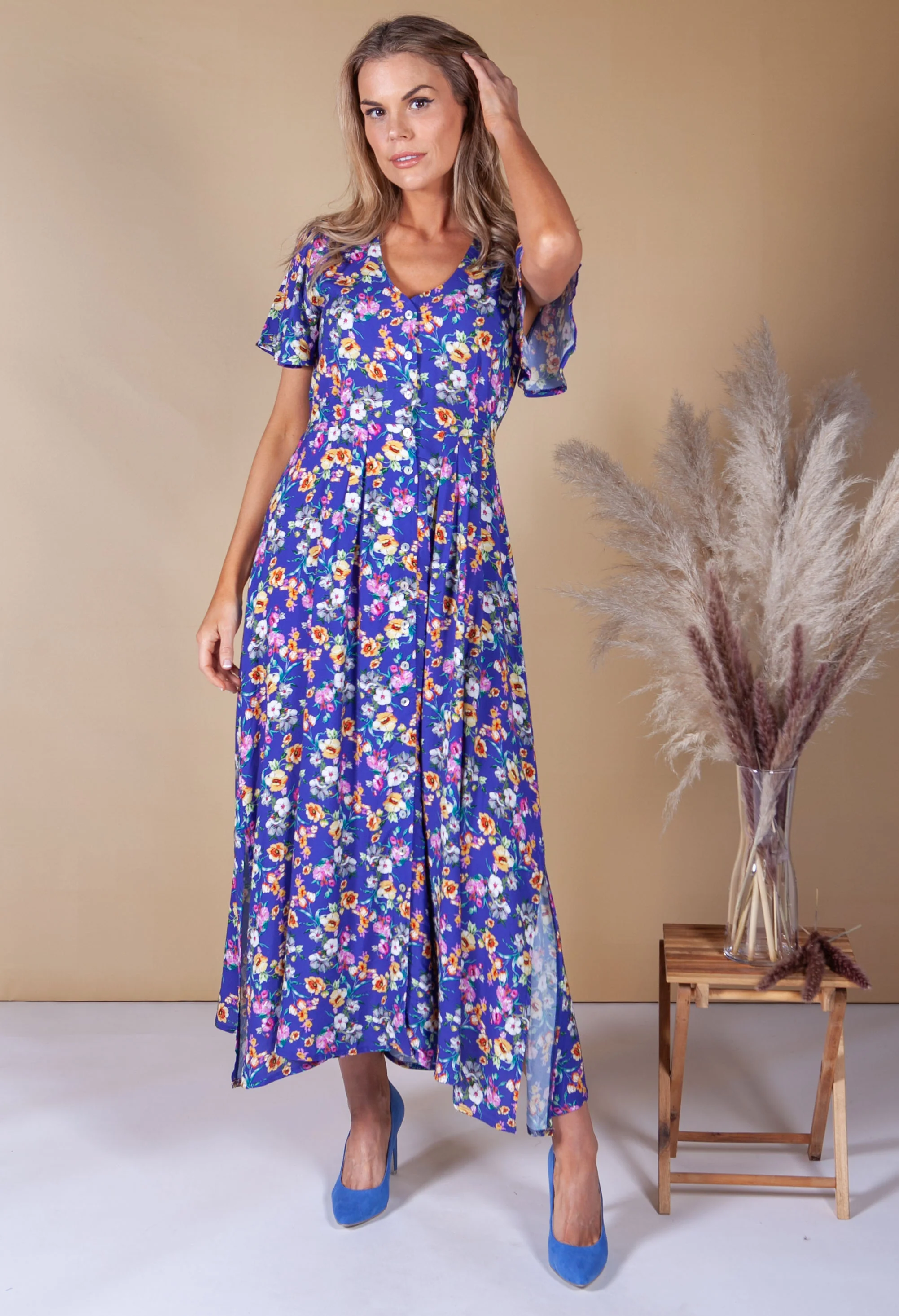 Violet Digital Floral Print Dress