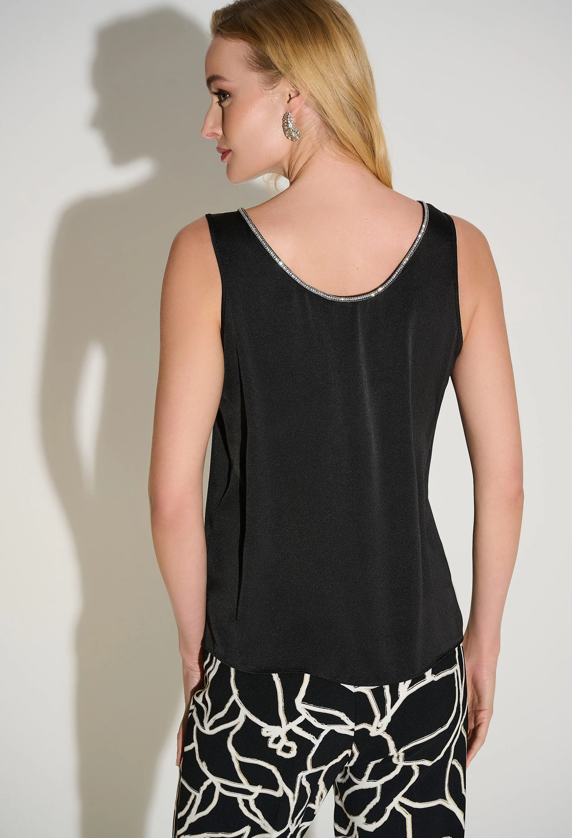 Scoop Neck Jewel Embellished Top
