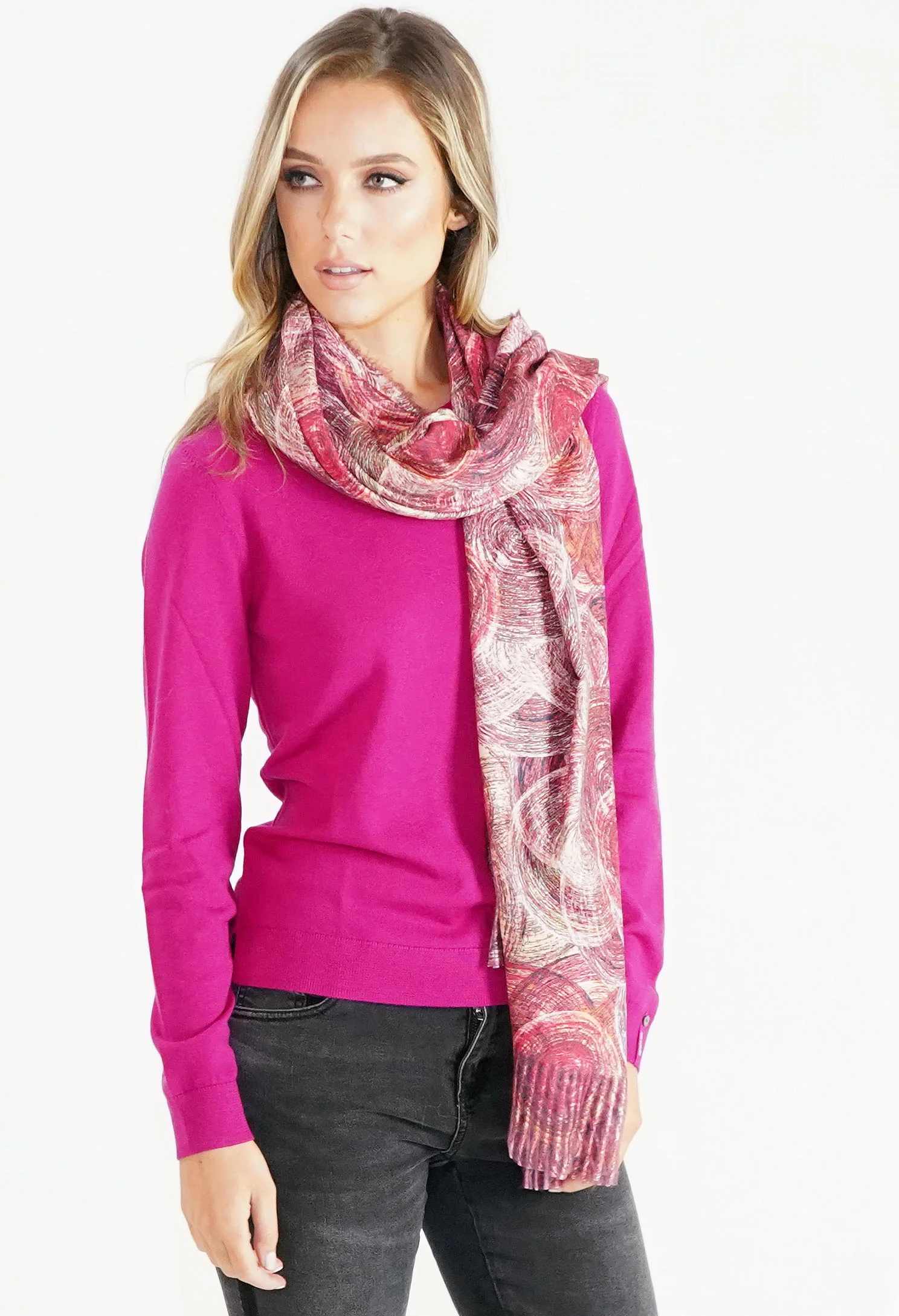 Circle Print Scarf-1