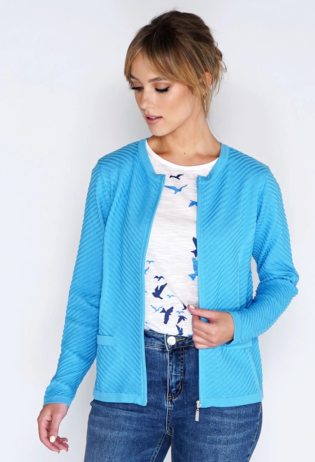 Zip Up Knit Cardi-1