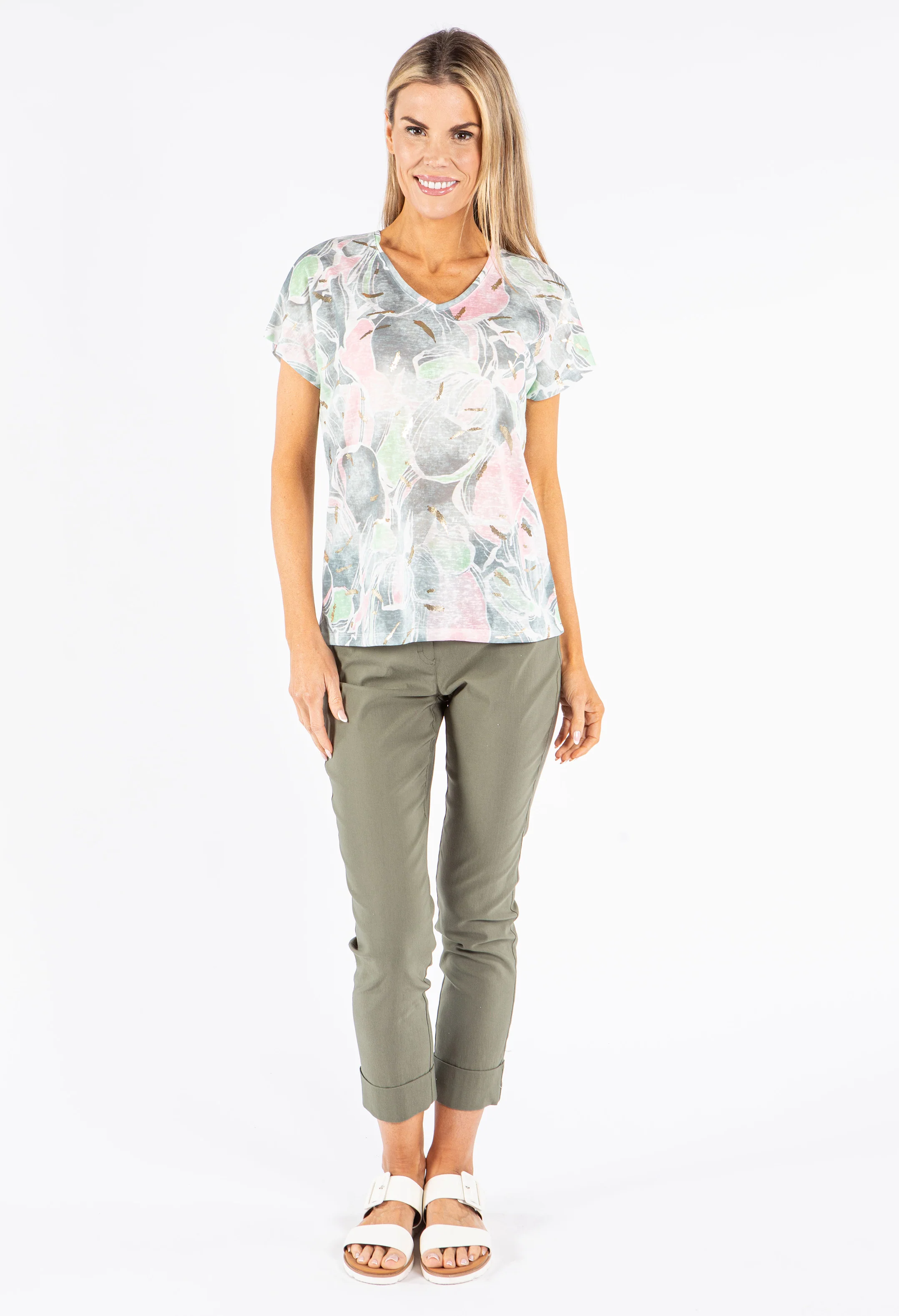 Floral Print V-Neck Top