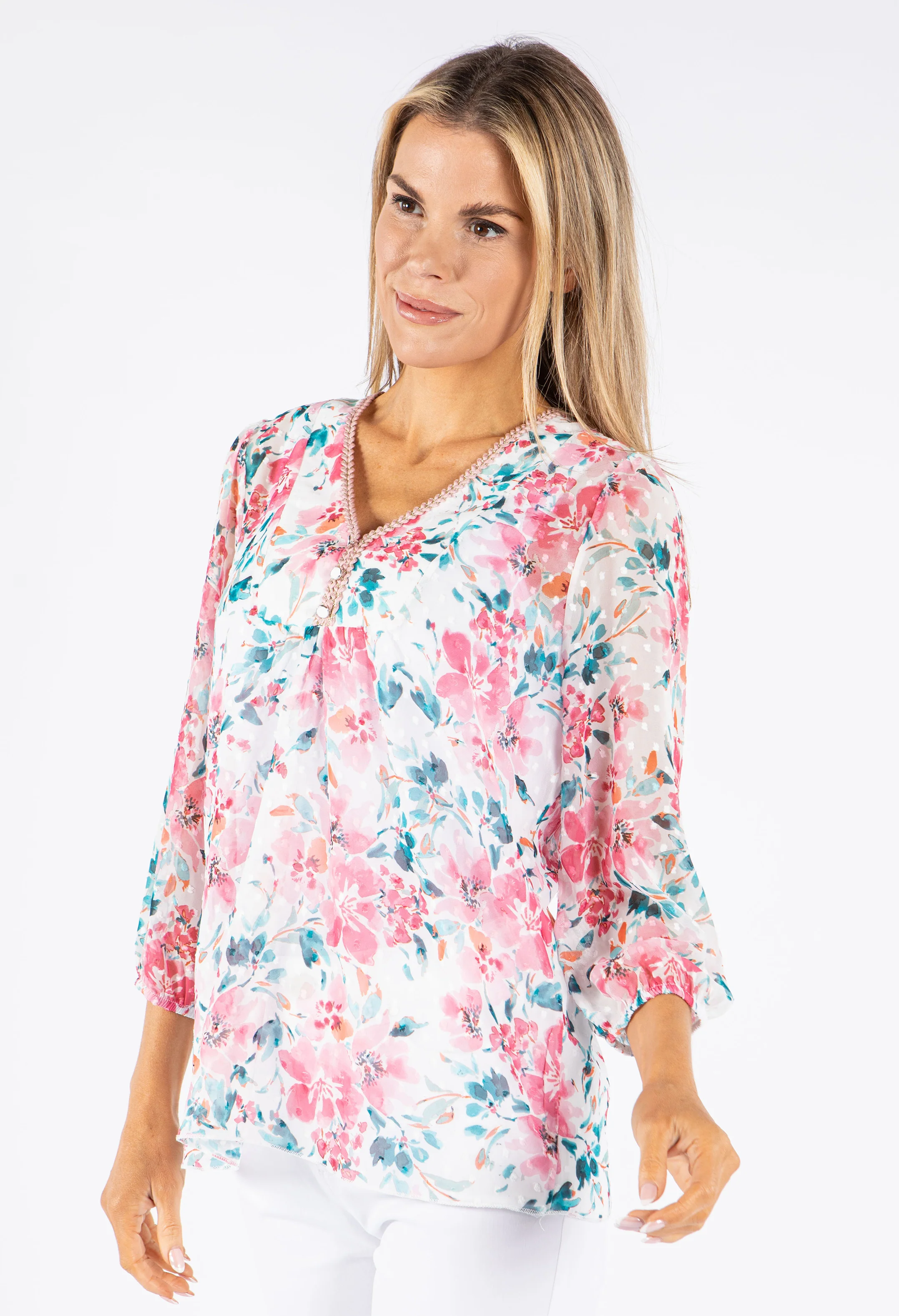 Floral Print Chiffon Blouse