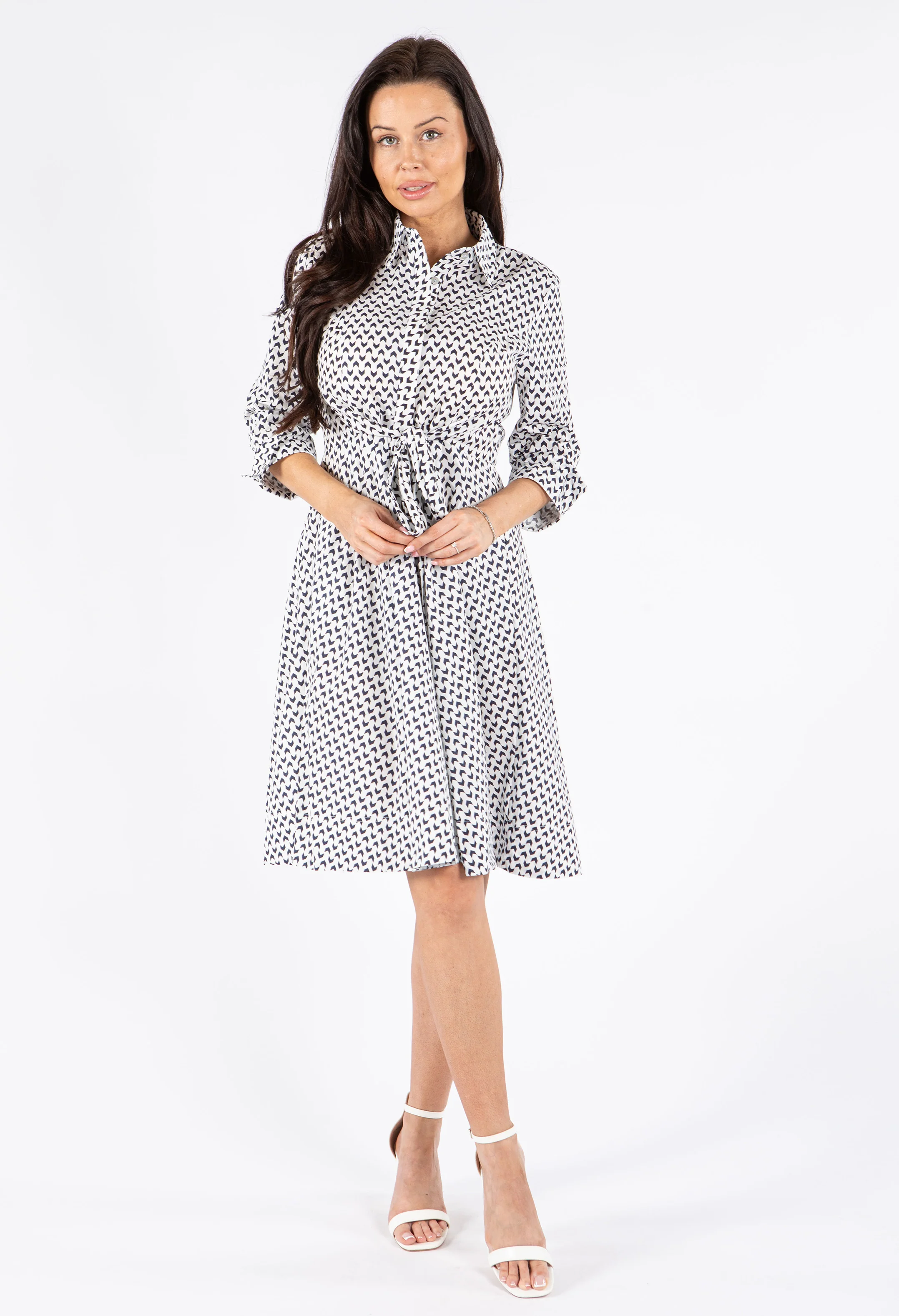Chevron Print Shirt Dress