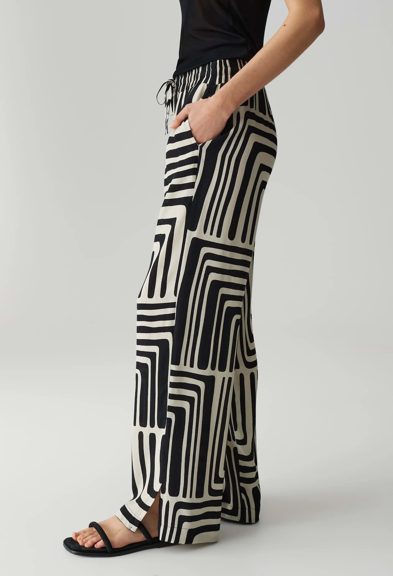 Malotta Abstract Wide Leg Trousers