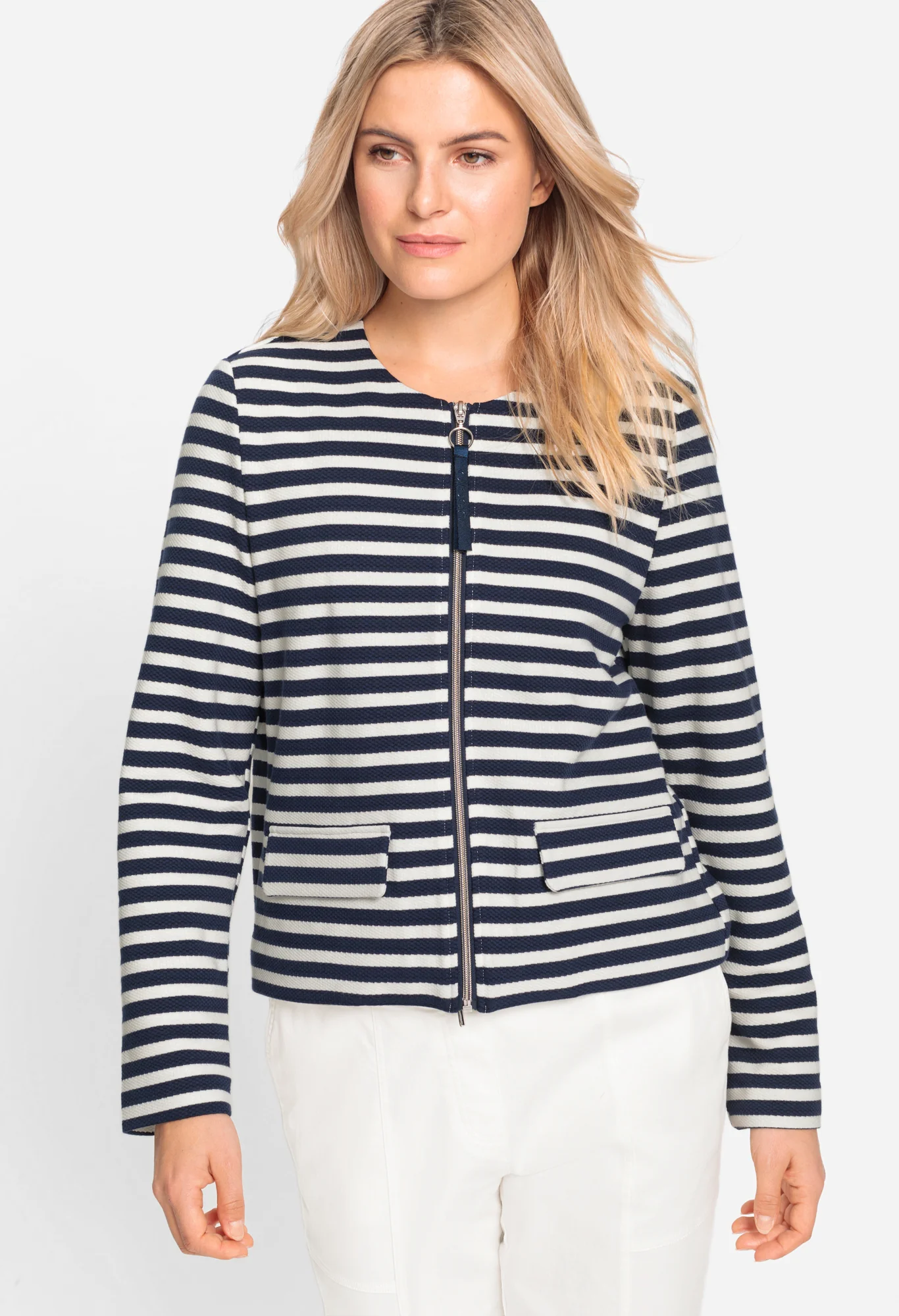 Striped Zip Up Jacket