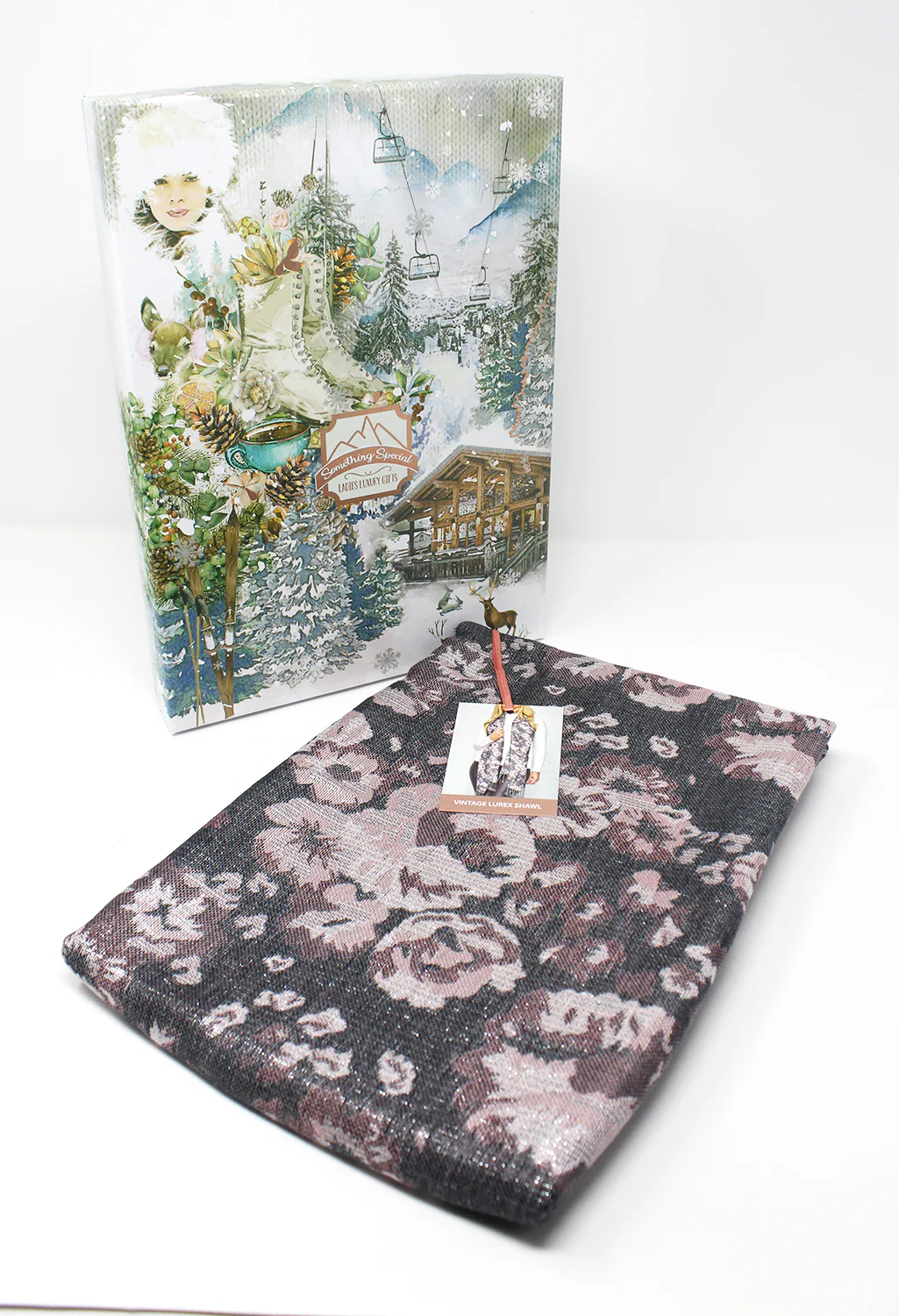 Berry Vintage Lurex Shawl