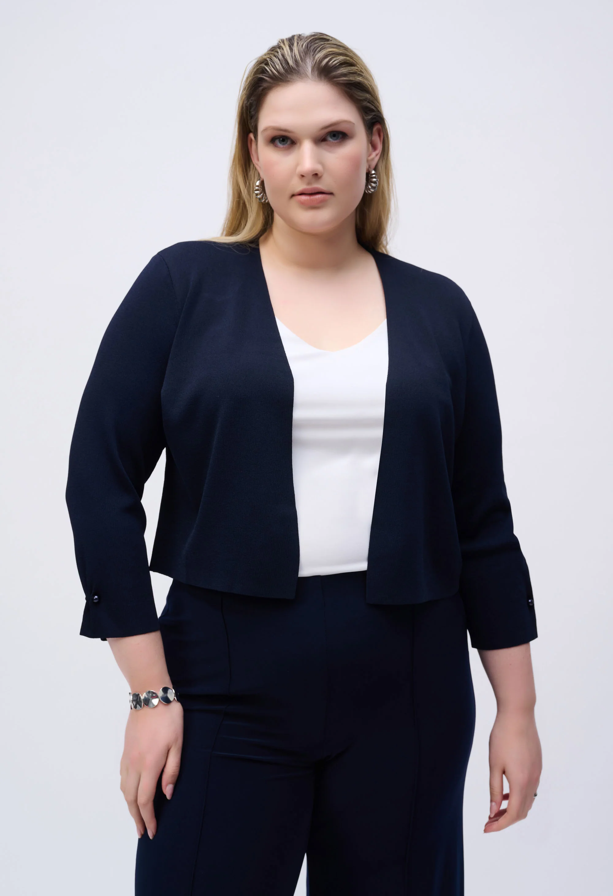 Open Front Casual Cropped Jacket