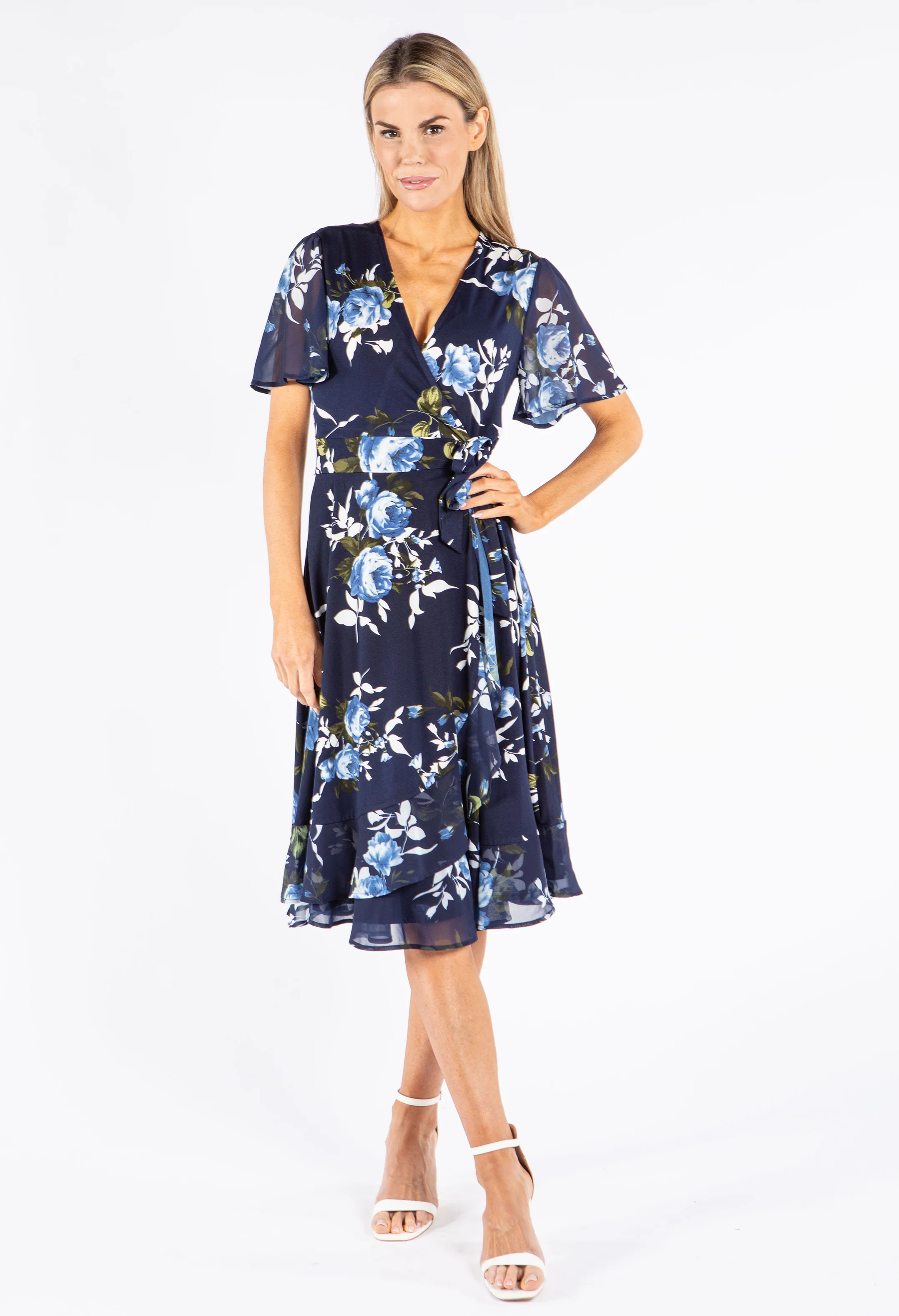 Floral Print Wrap Dress