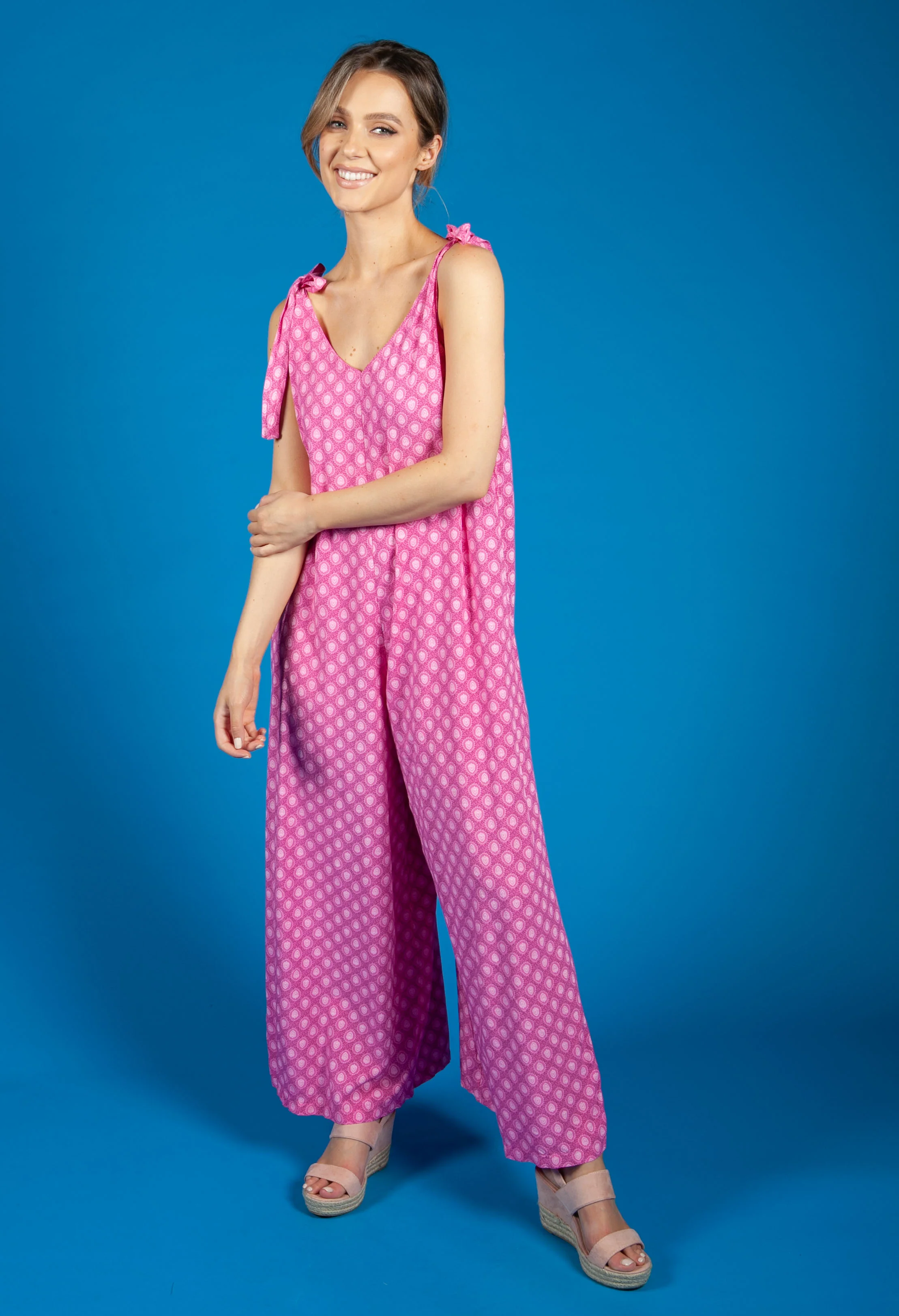 Pink Printed Jumpsuit