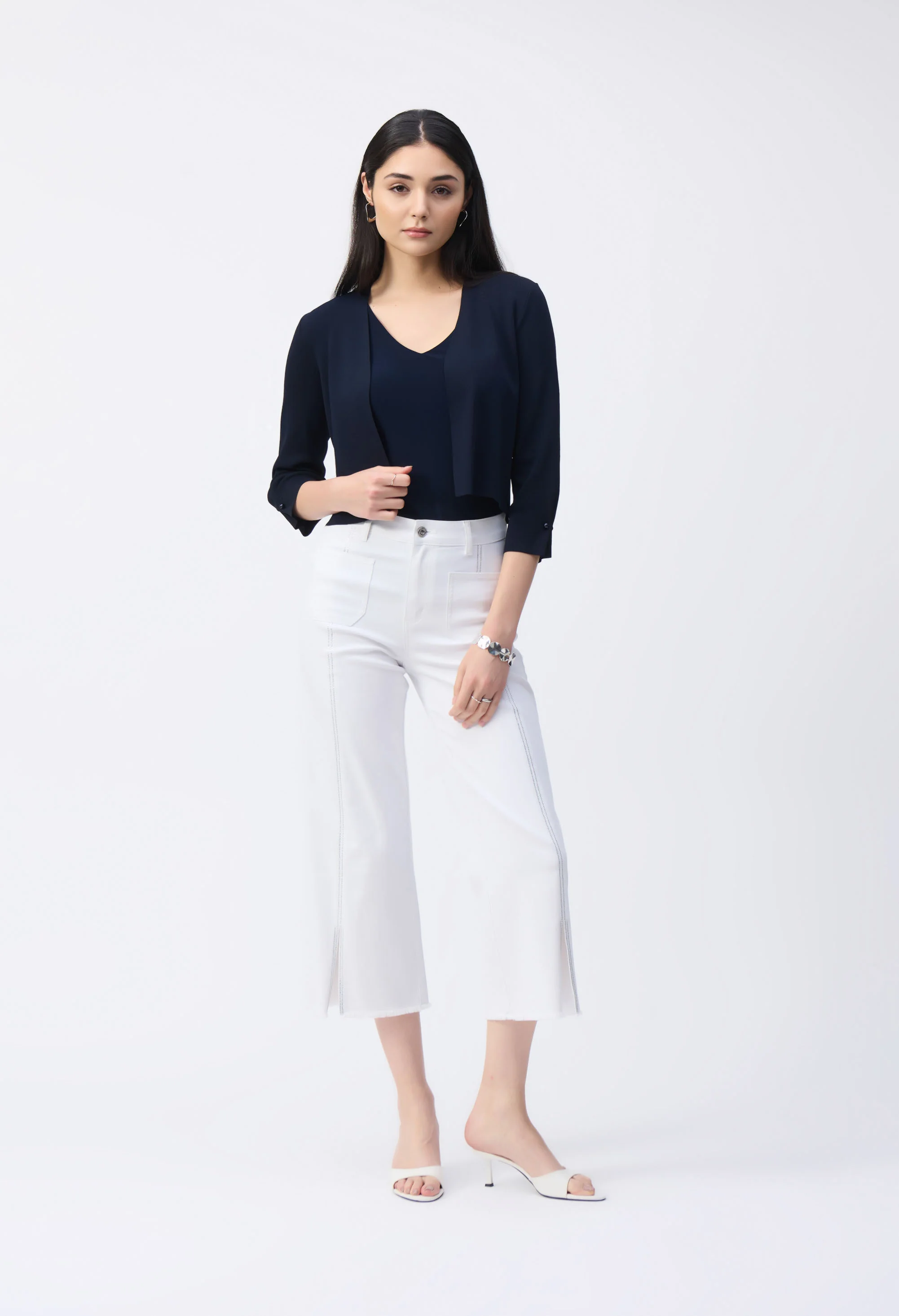 Open Front Casual Cropped Jacket