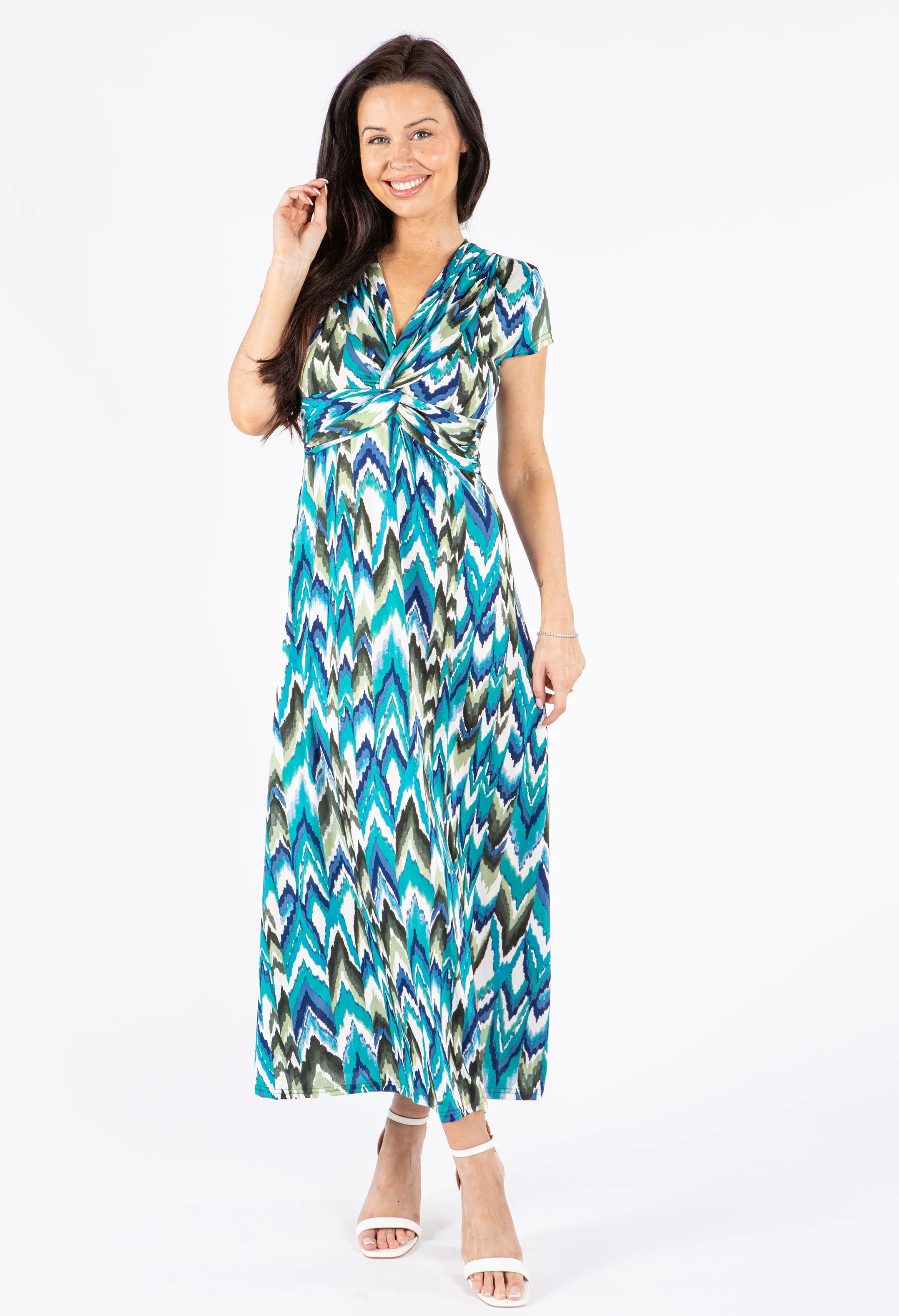 Front Knot V-Neck Dress
