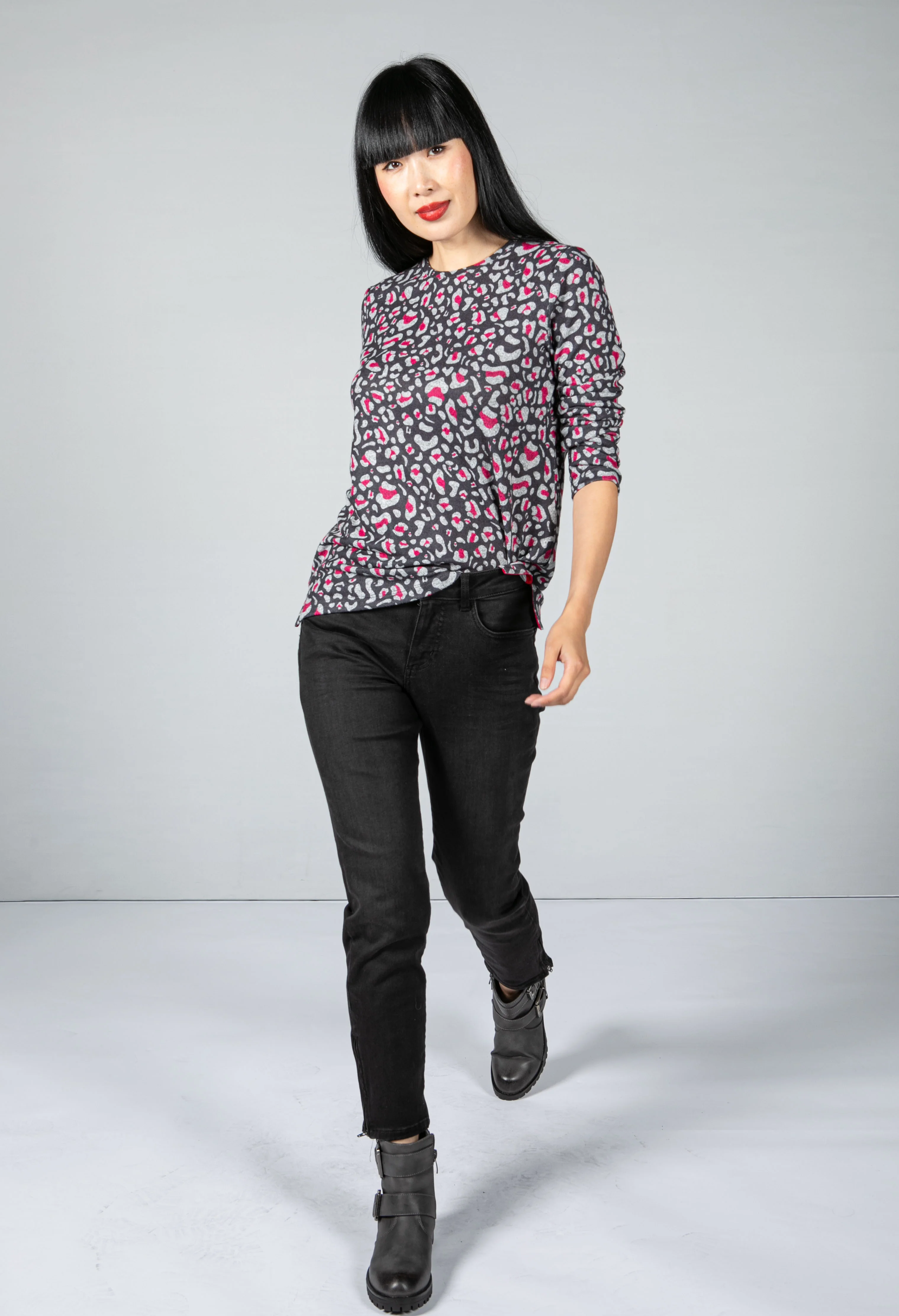 Fuchsia Leopard Print Top