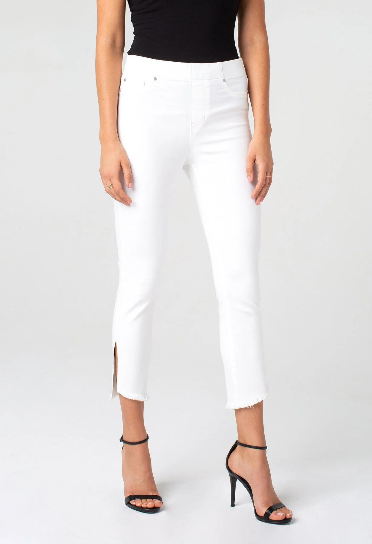 CHLOE CROP SKINNY ANGLED SLIT STRETCH