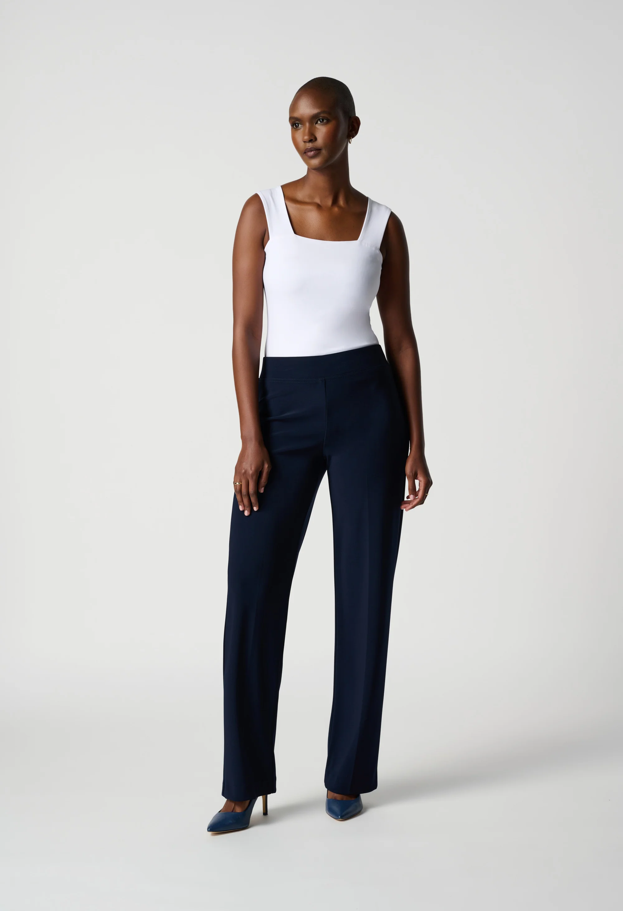 Pleated Straight Leg Pants