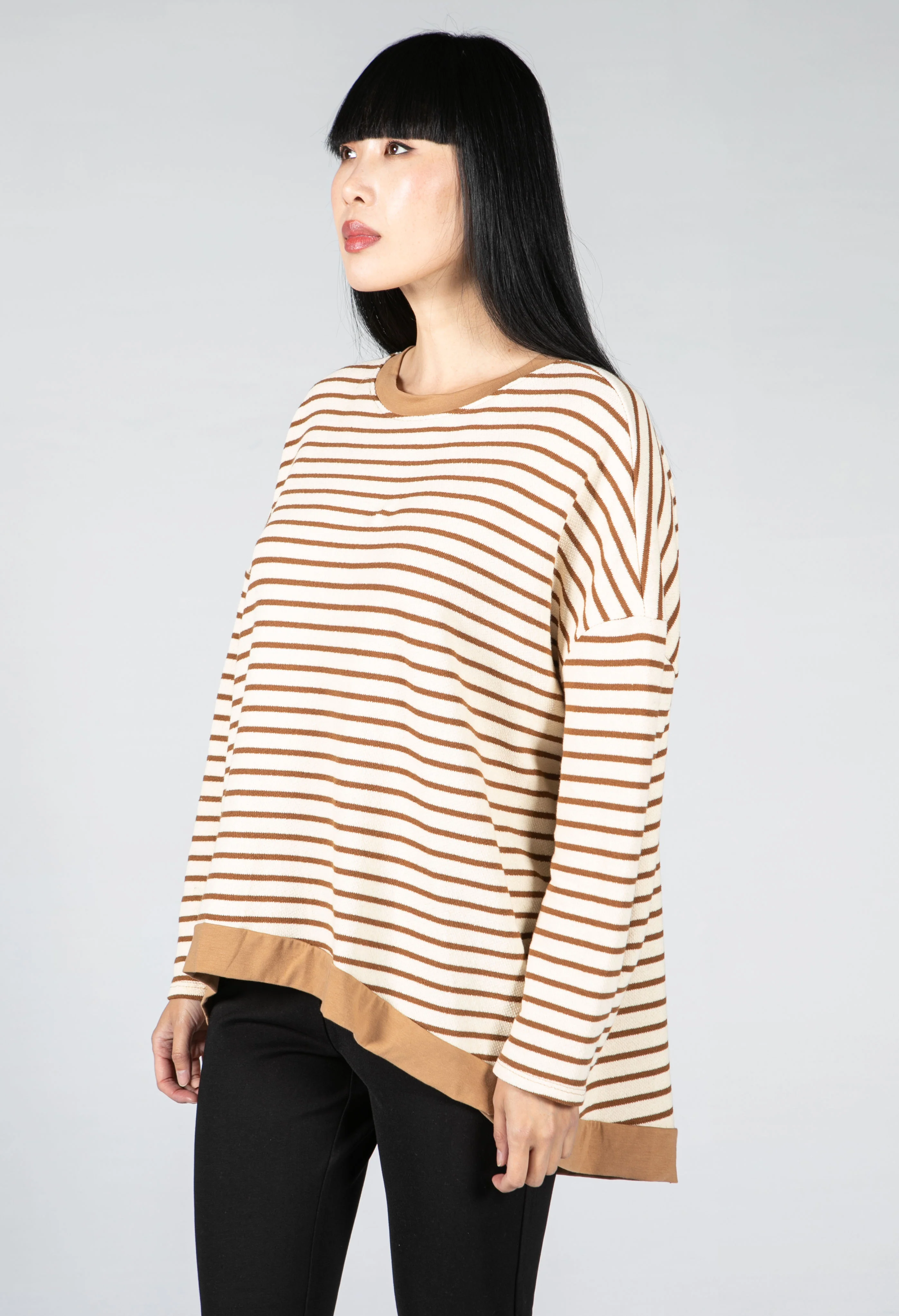Coffee and Cream Striped Top
