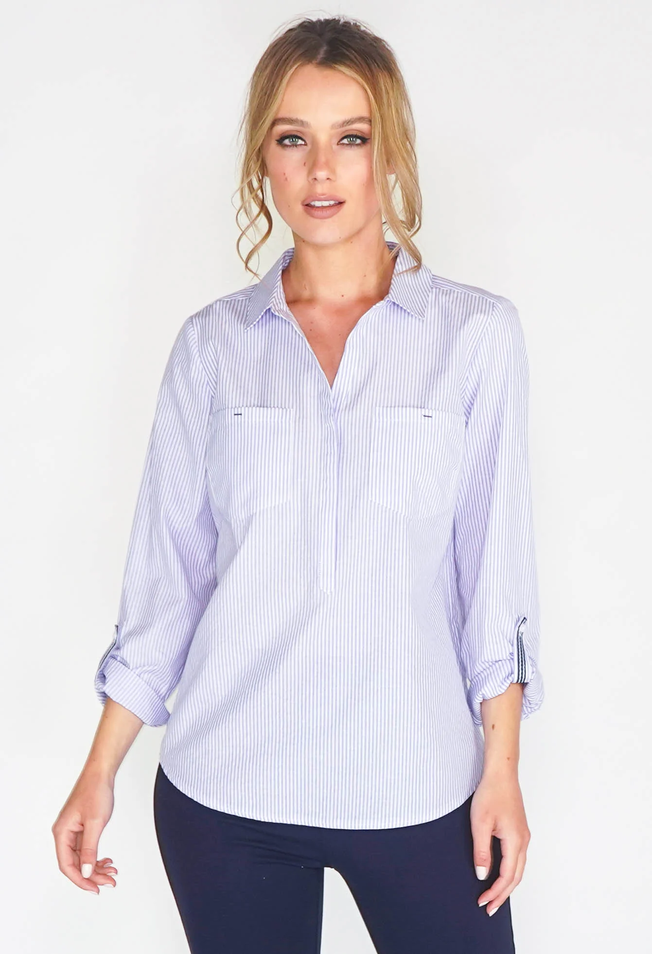 STRIPED SHIRT IN LILAC