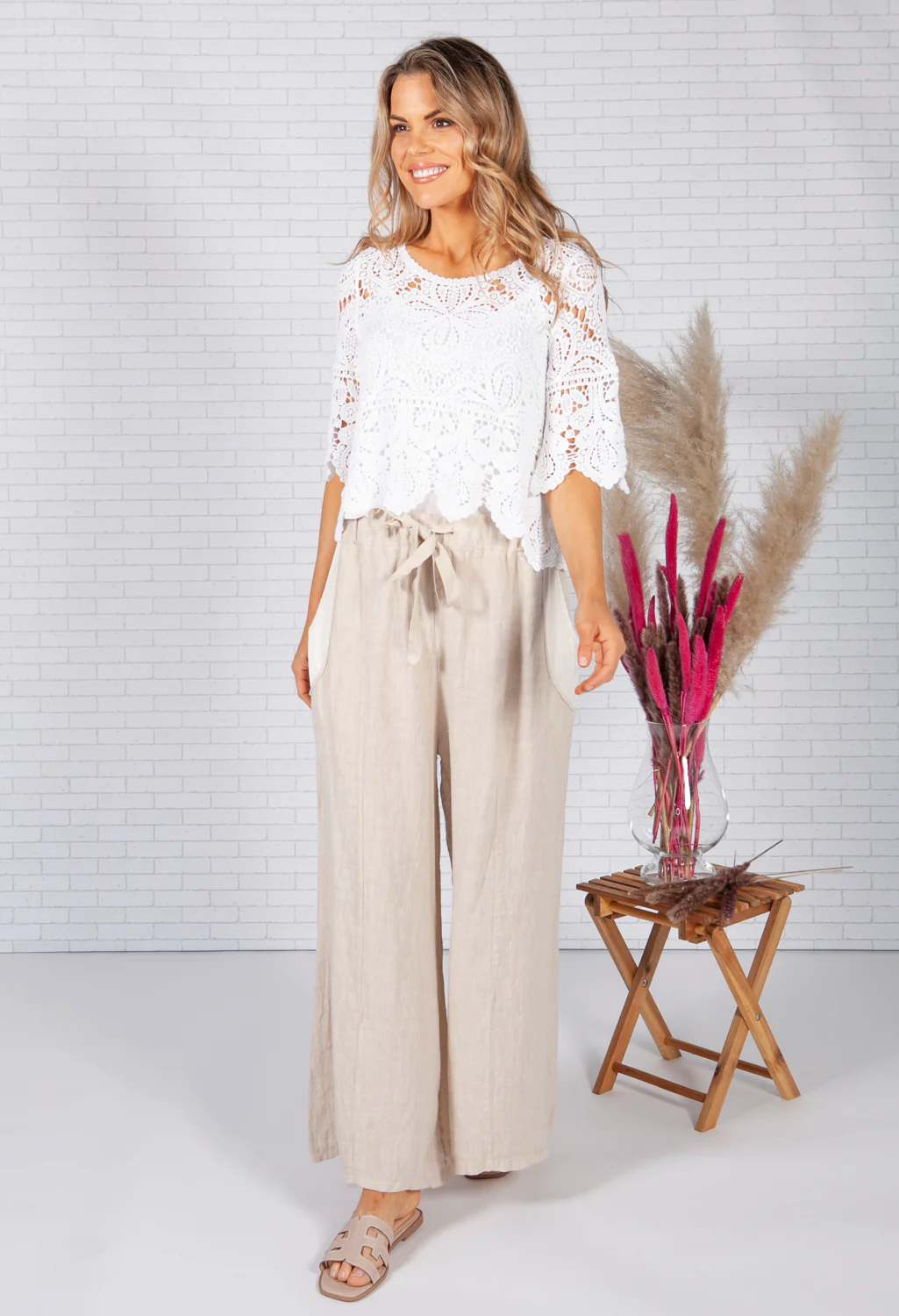 Beige Linen trousers