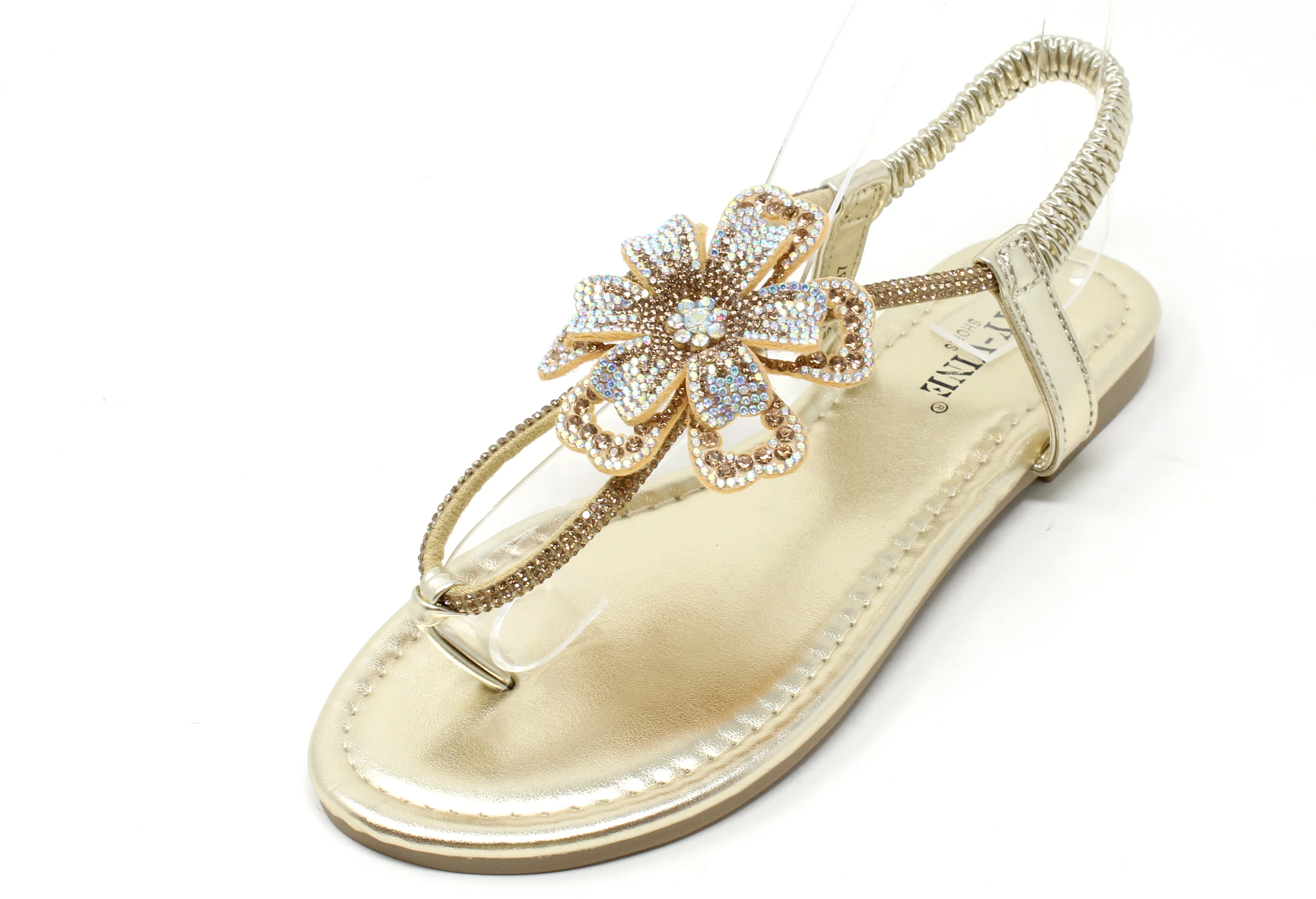 Diamante Flower Sandals