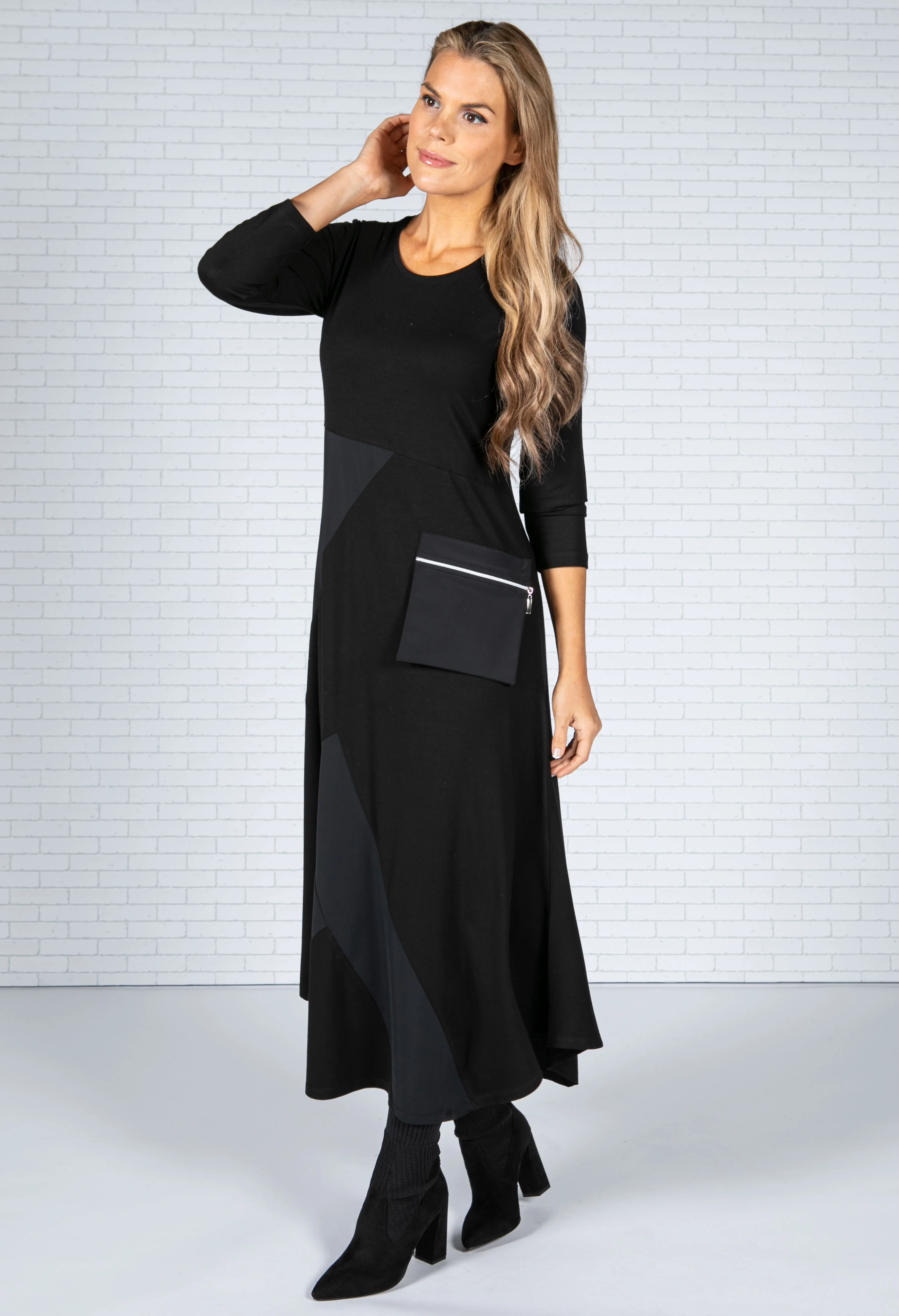 Scuba Pocket Midi Dress