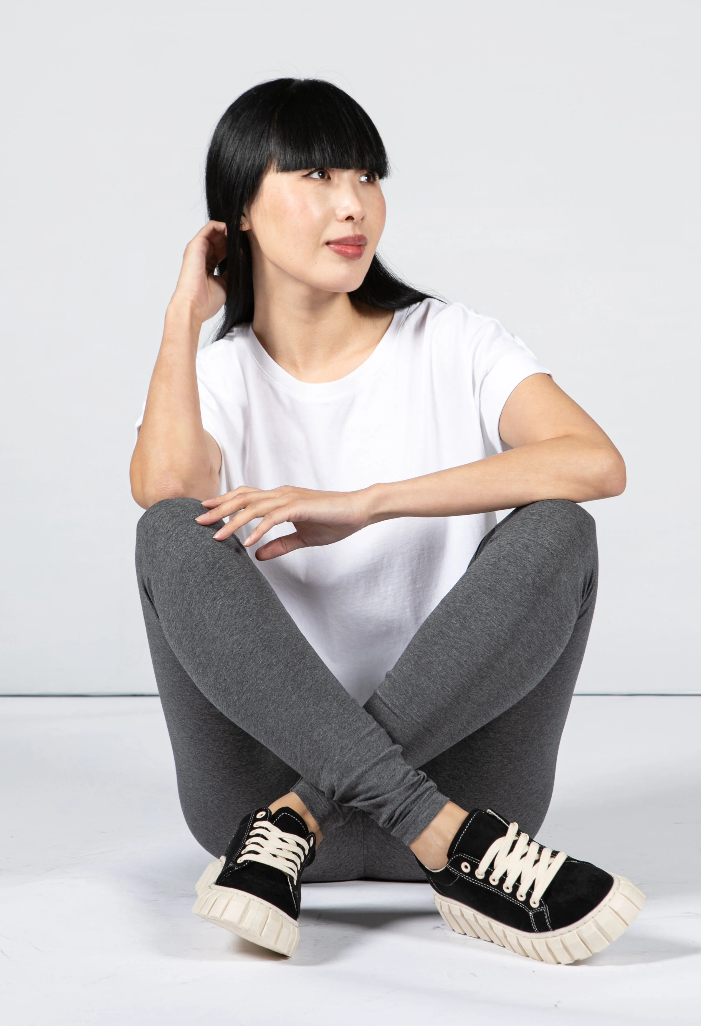 LEGGINGS MADE OF ORGANIC COTTON MIX IN GREY
