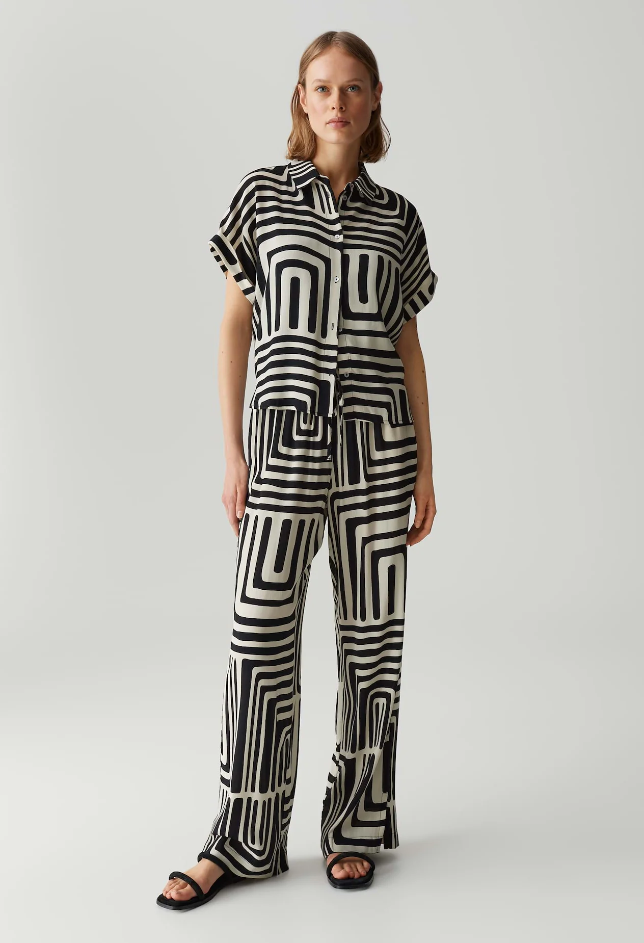 Malotta Abstract Wide Leg Trousers