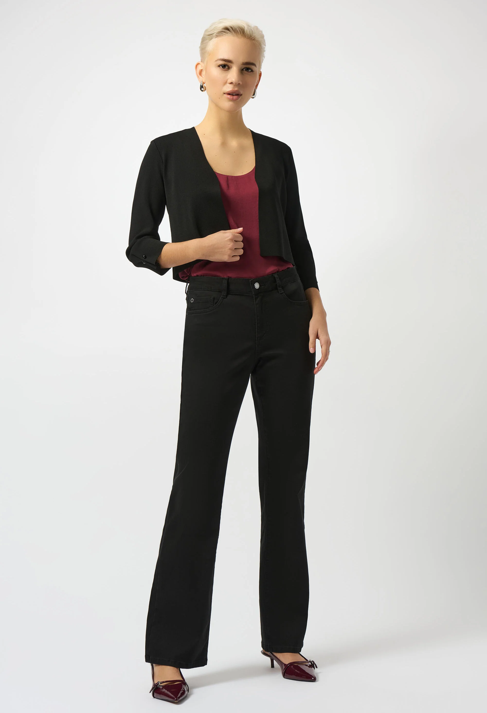 Open Front Casual Cropped Jacket
