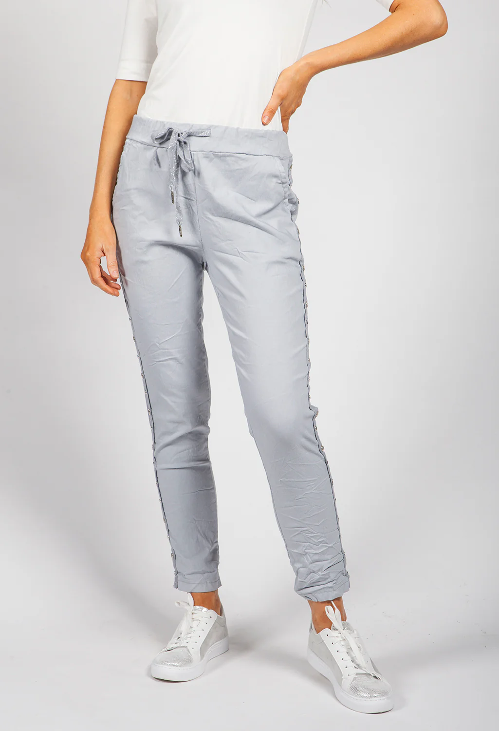 Light Grey Ring Detail Joggers