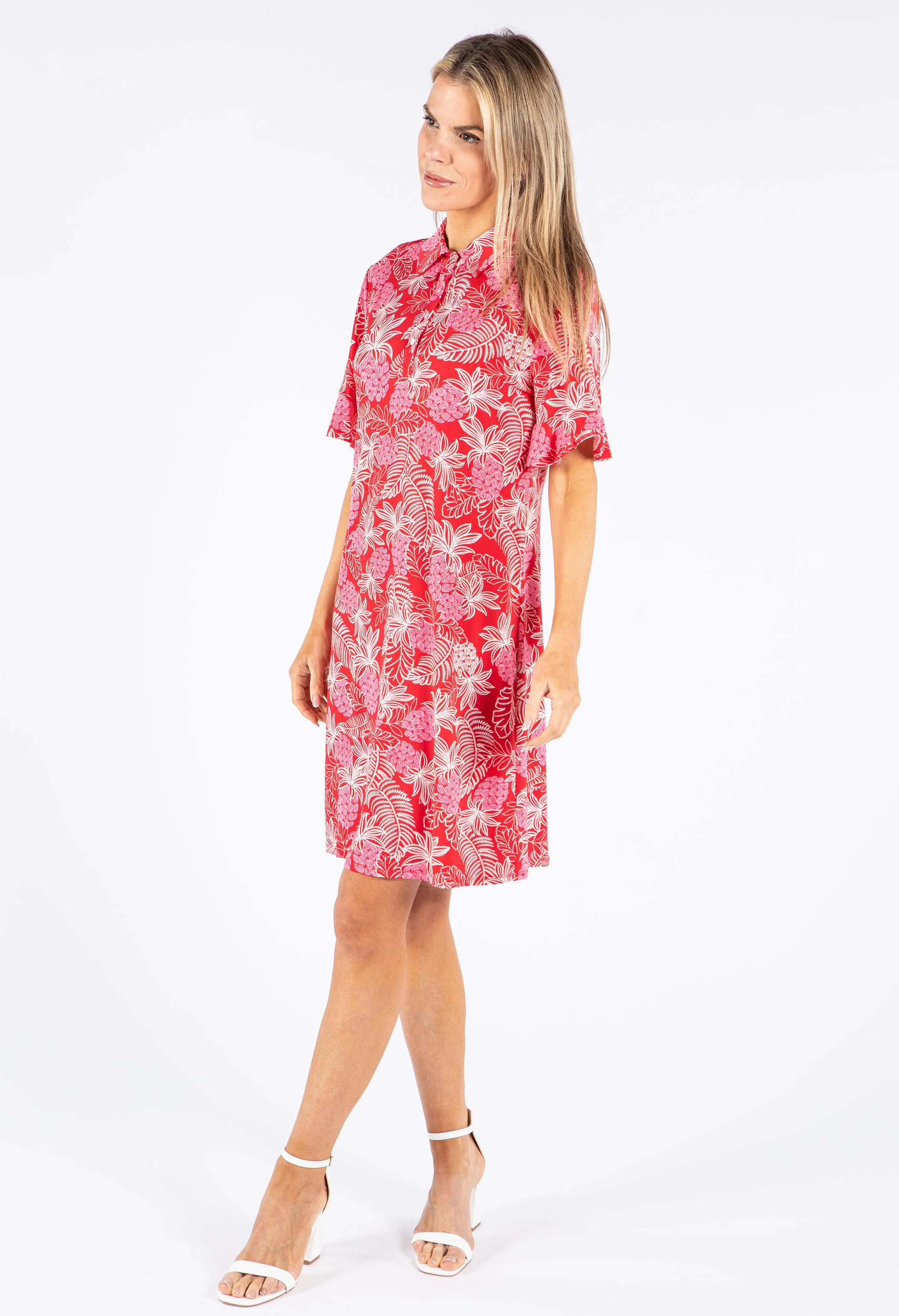 Tropical Print Shift Dress