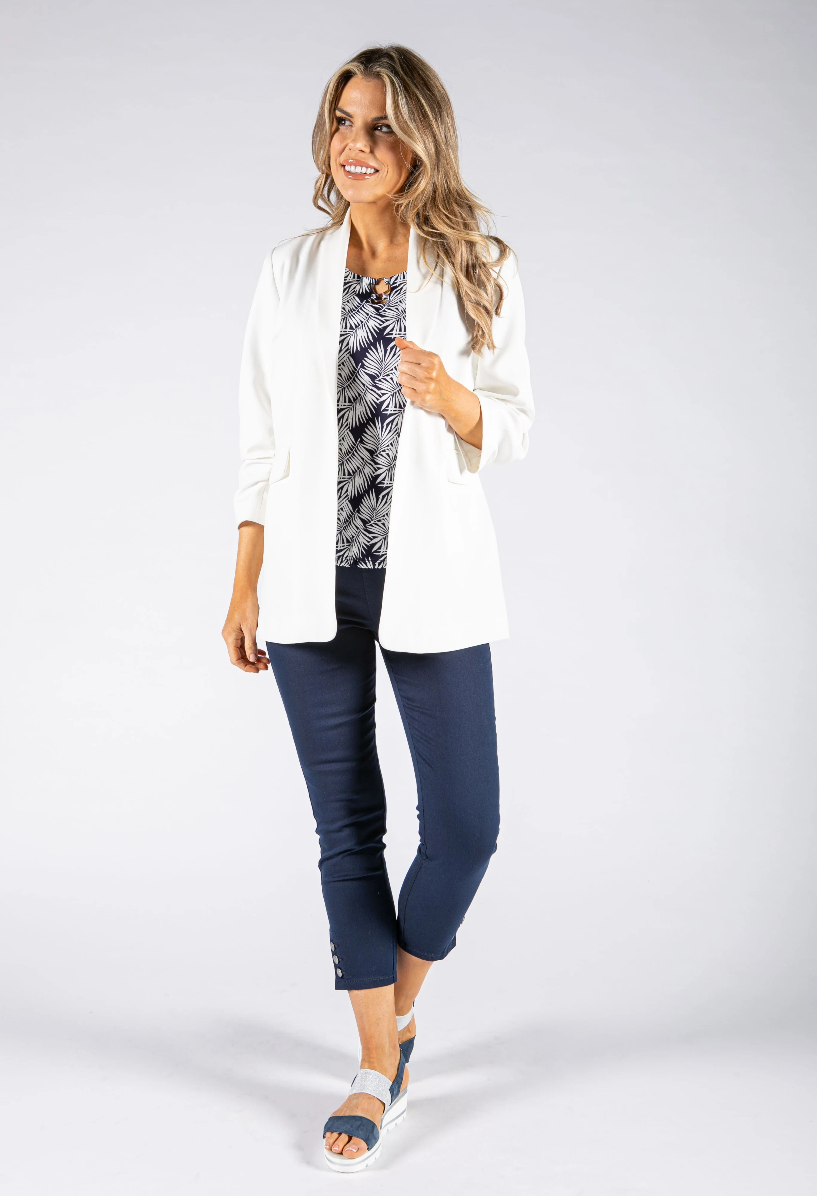 Cropped Trouser with Button Detail