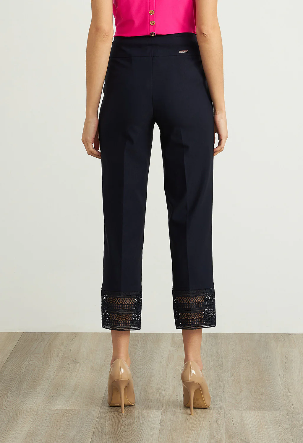 Midnight Blue Lace Trim Capris