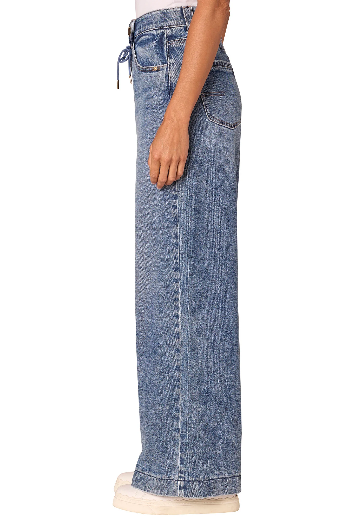 Absolution Skyrise Drawstring Waistband Wide Leg Jeans