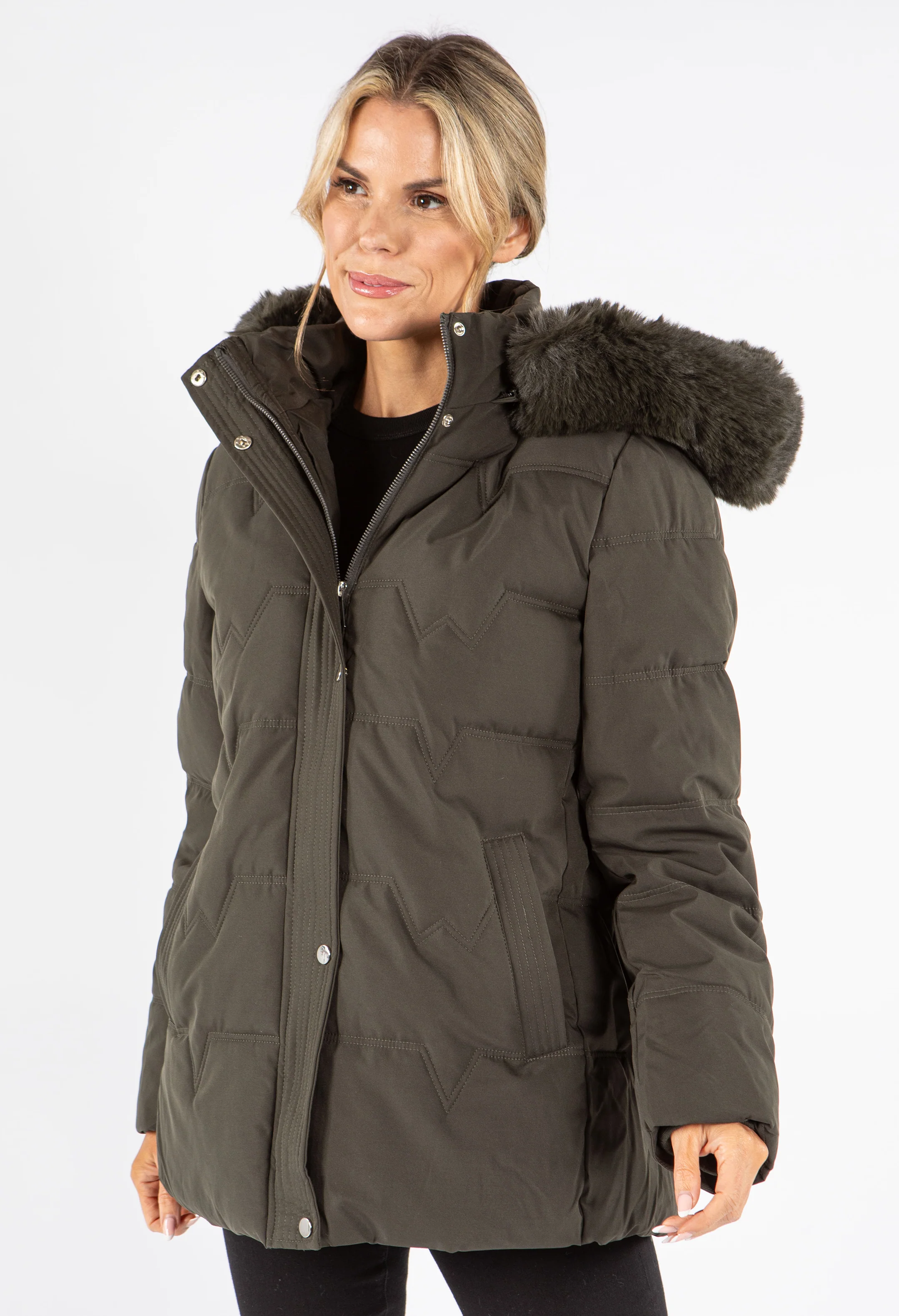Fur Lined Hooded Coat