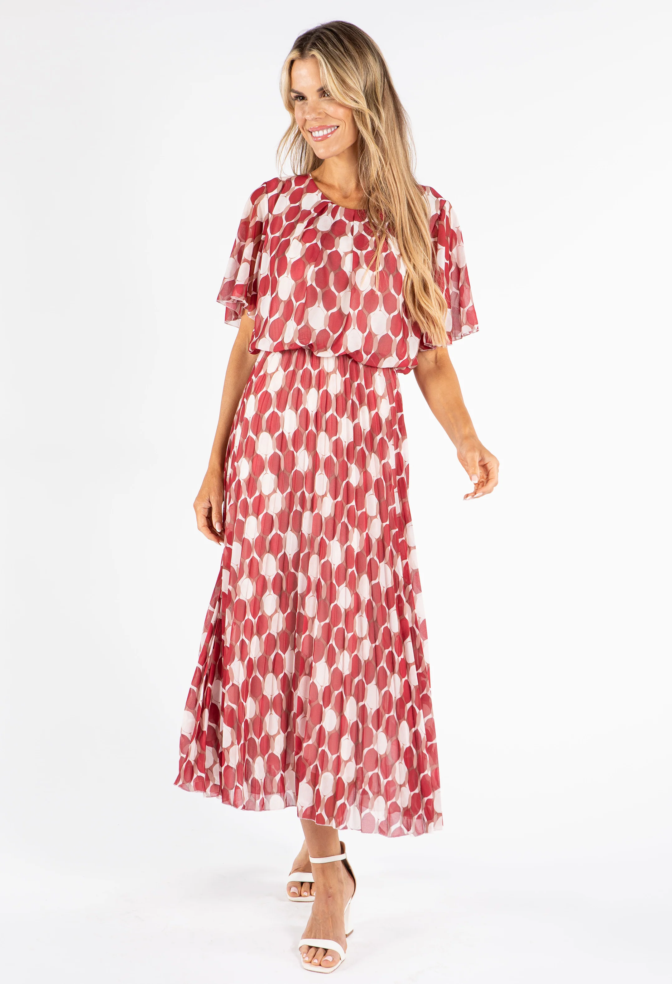 Retro Plisse Pleated Pop Over Dress