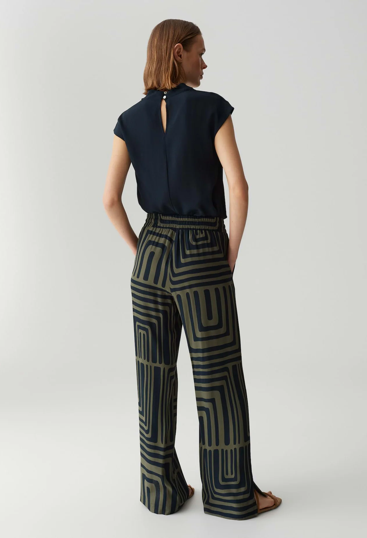 Malotta Abstract Wide Leg Trousers