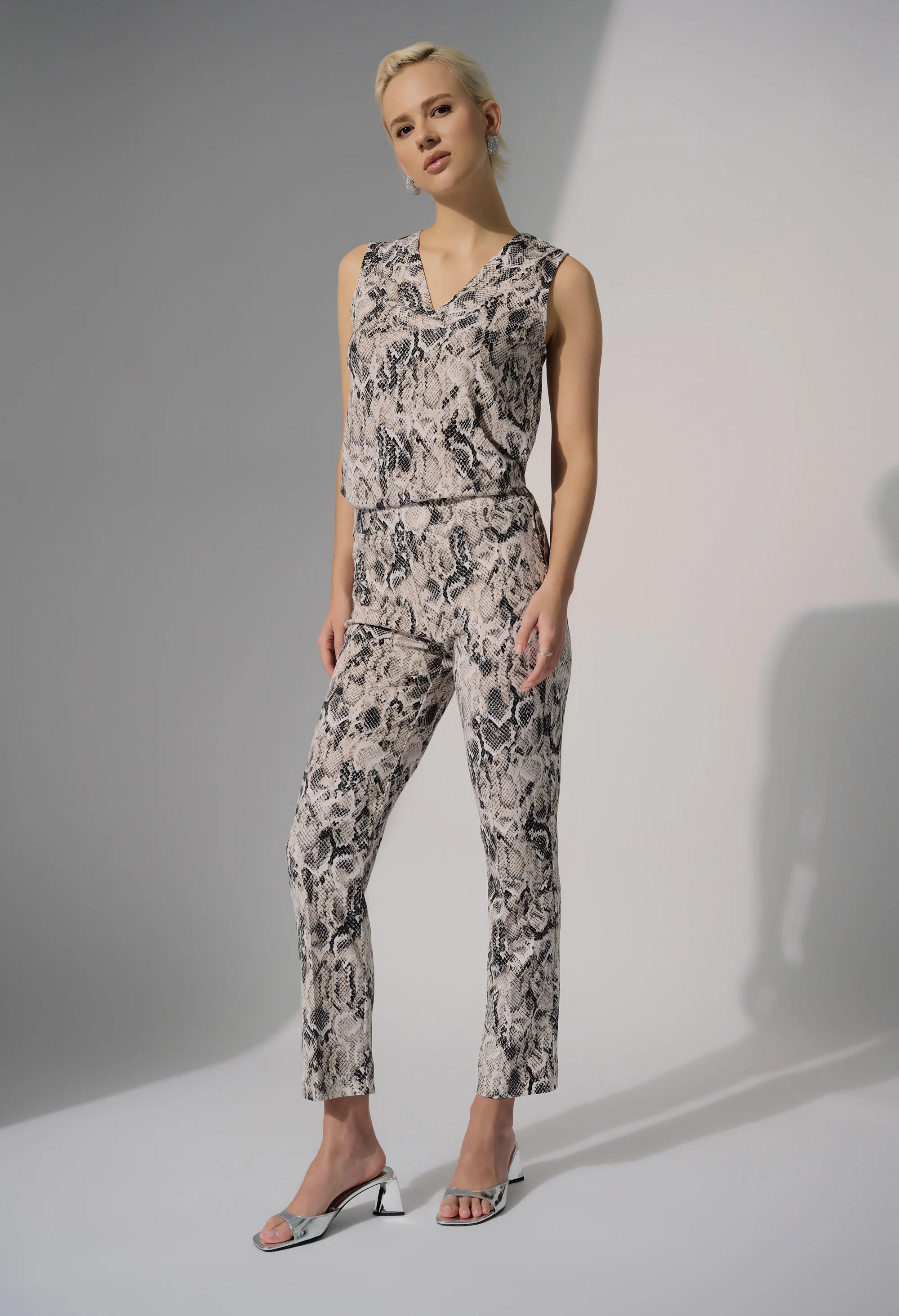 Snake Print Slim Trousers