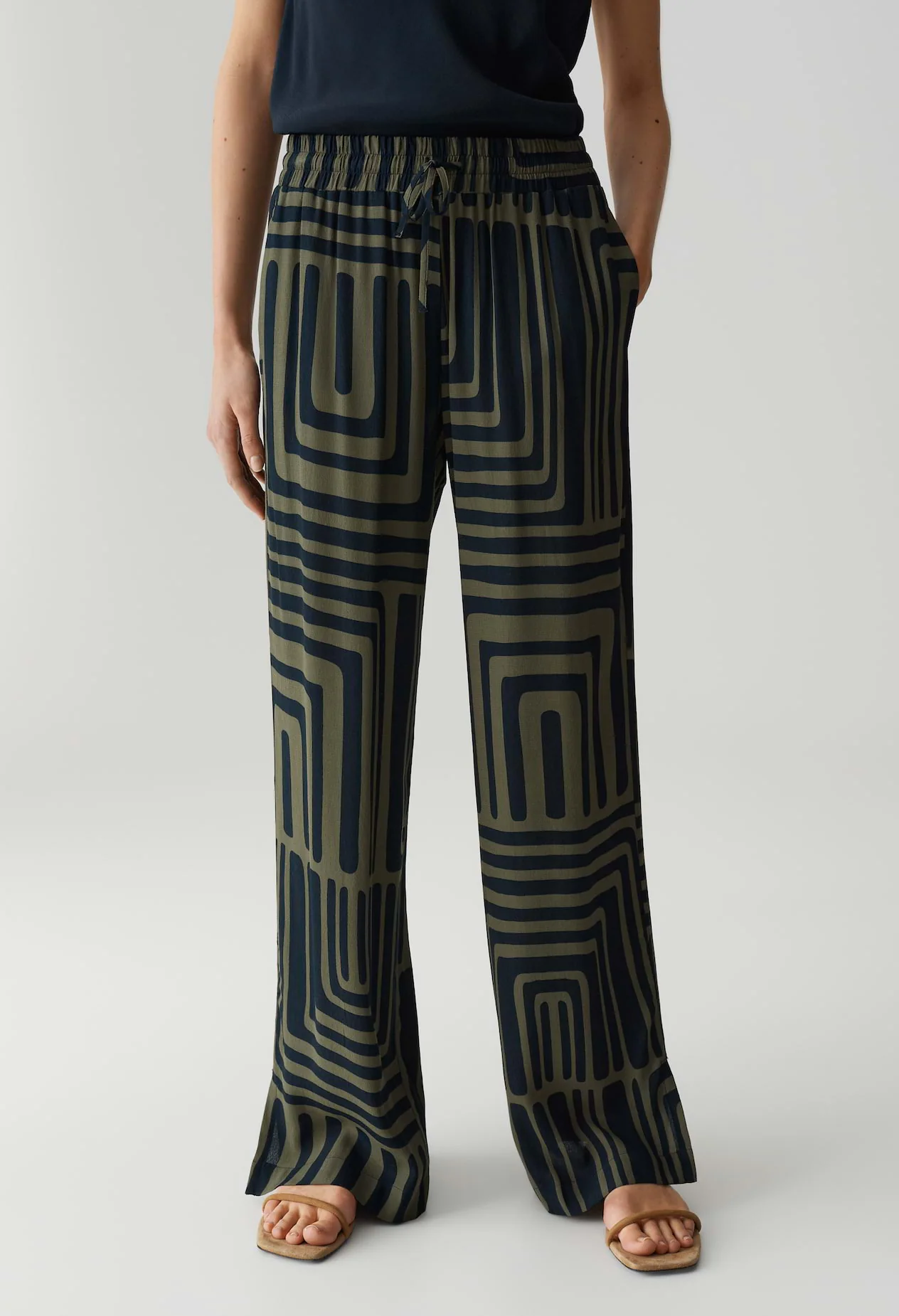 Malotta Abstract Wide Leg Trousers