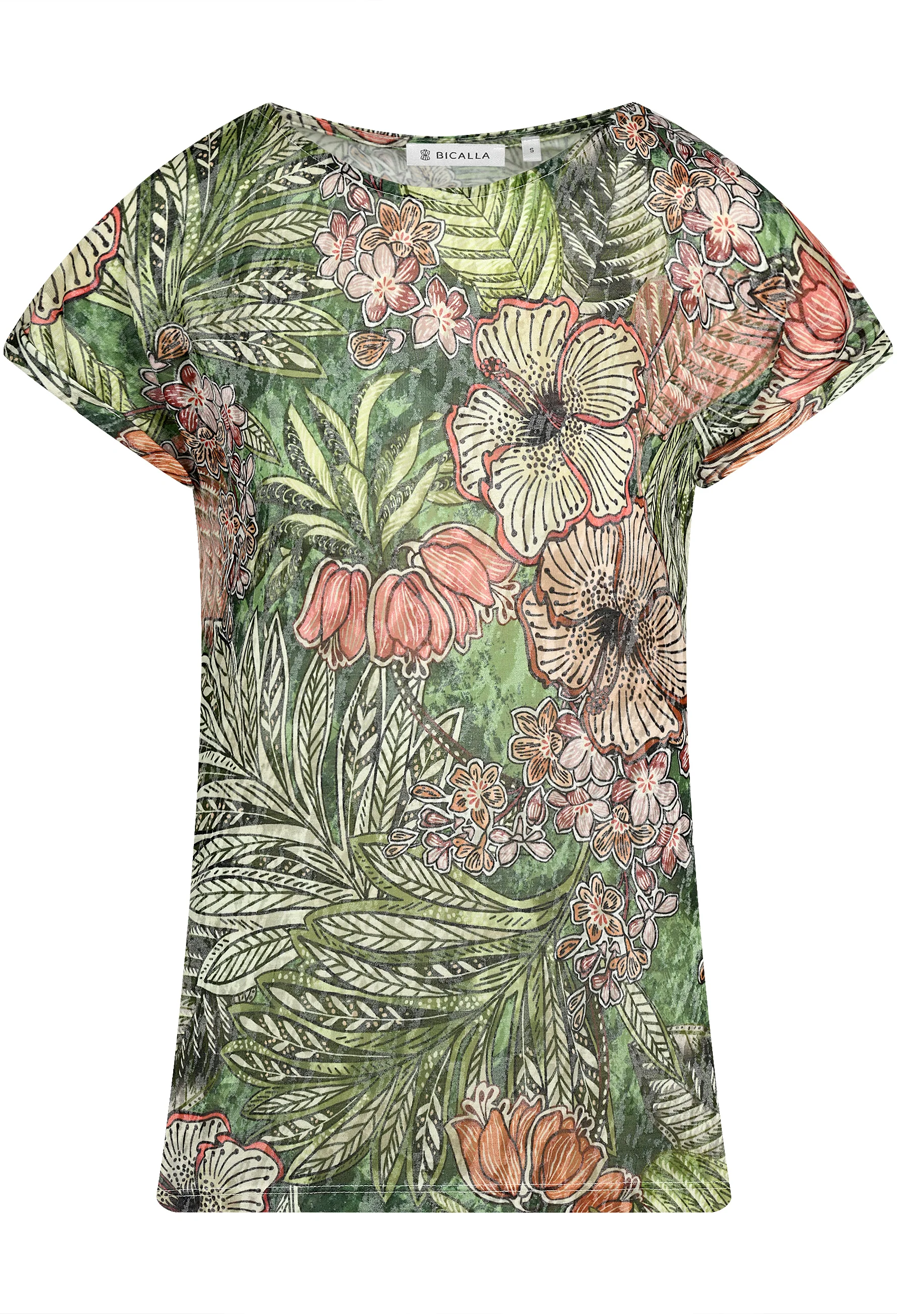 Shirt with tropical print