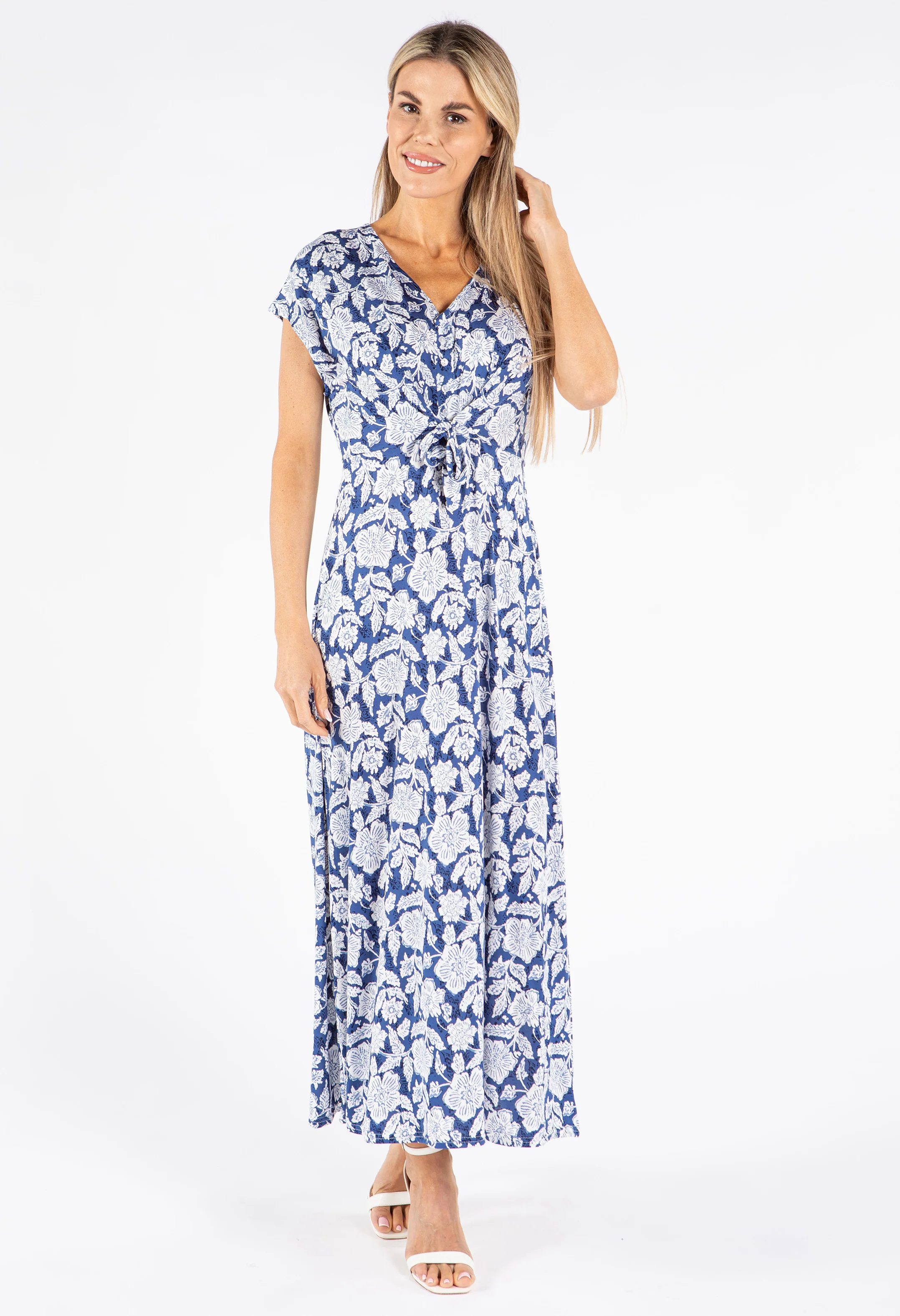 Floral Print Front Tie Dress